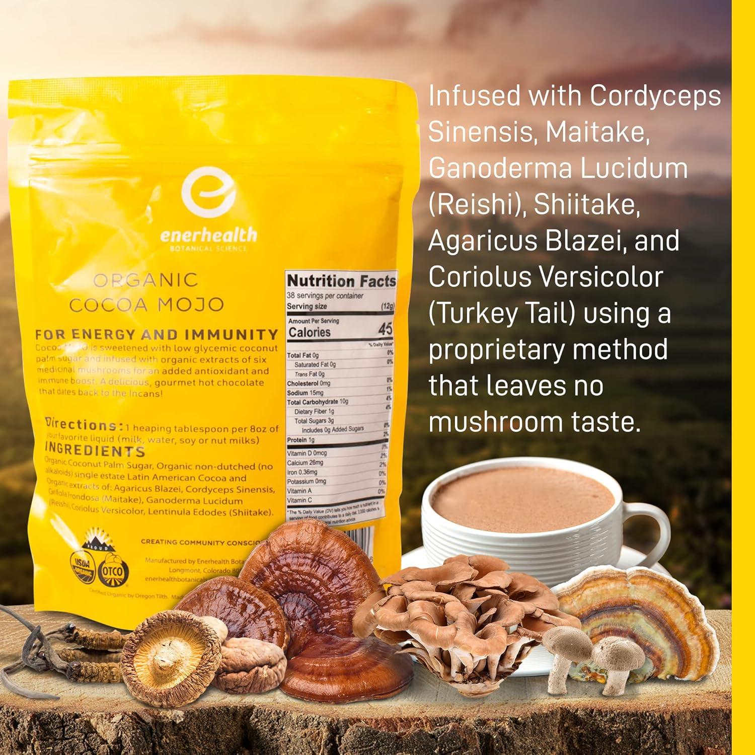 Cocoa Mojo Enerhealth Botanicals - Chocolate Caliente Orgánico 453.6g