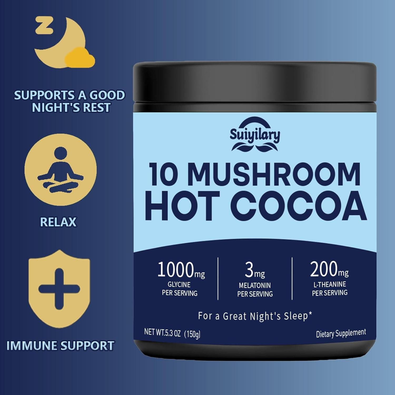 Cacao Caliente de Champiñones Suiyilary 15 Porciones Sin Azúcar