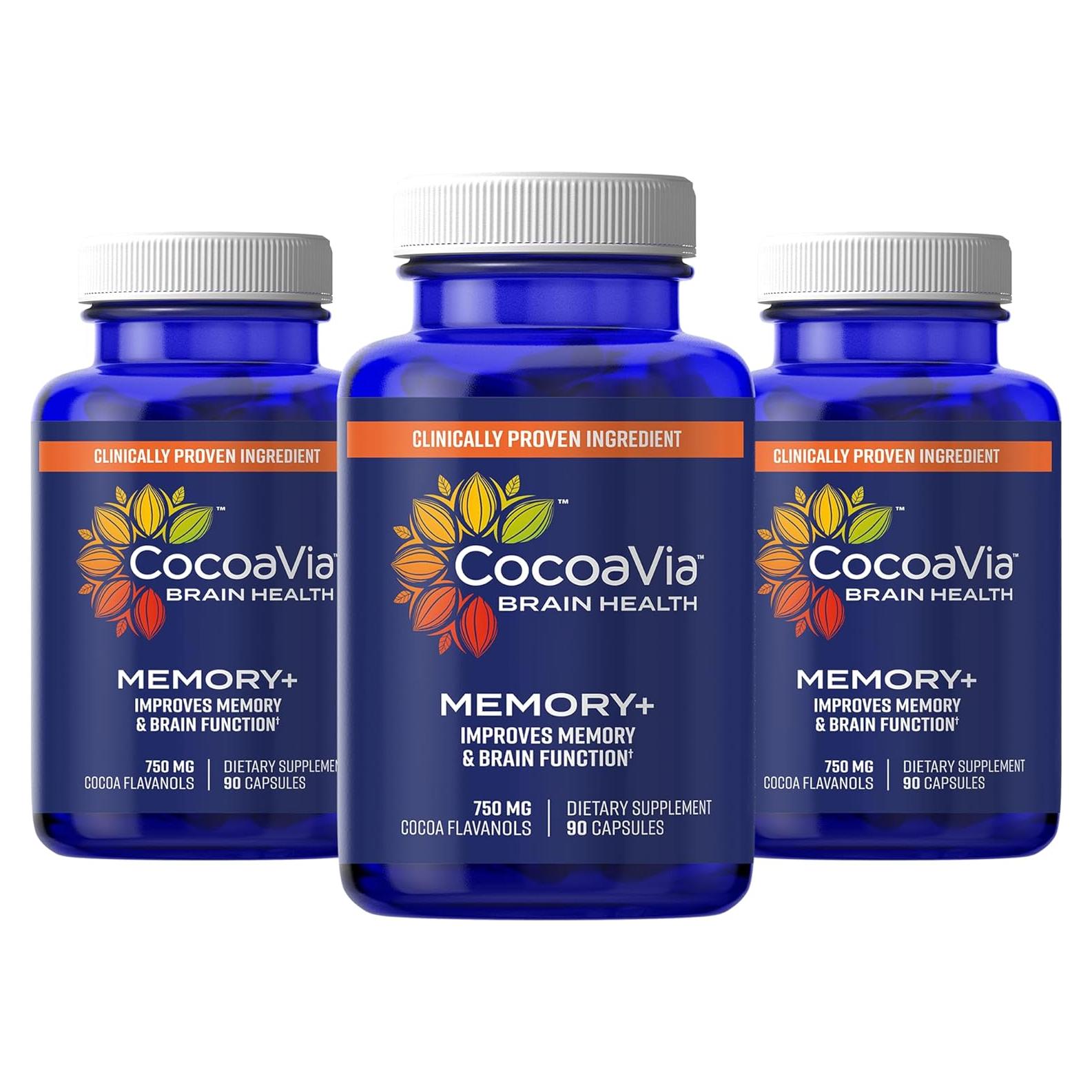 CocoaVia Memoria+ Suplemento Cerebral 90 Cápsulas 750 mg