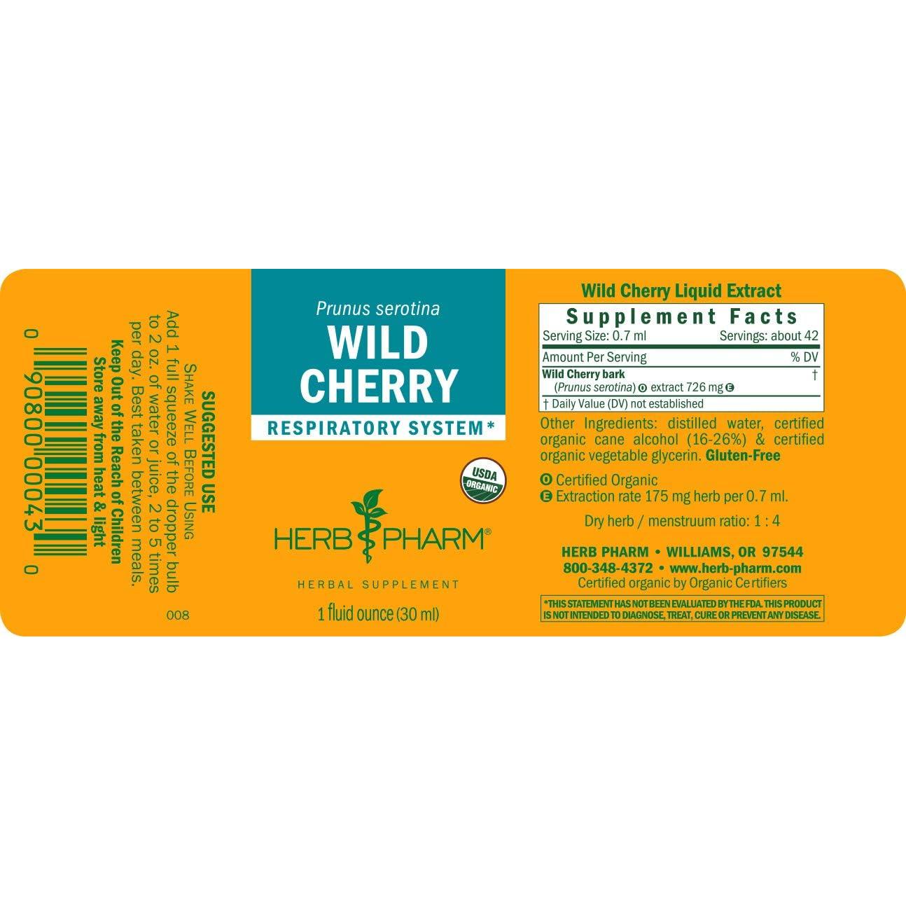 Extracto Líquido de Cereza Silvestre Orgánica Herb Pharm 30ml