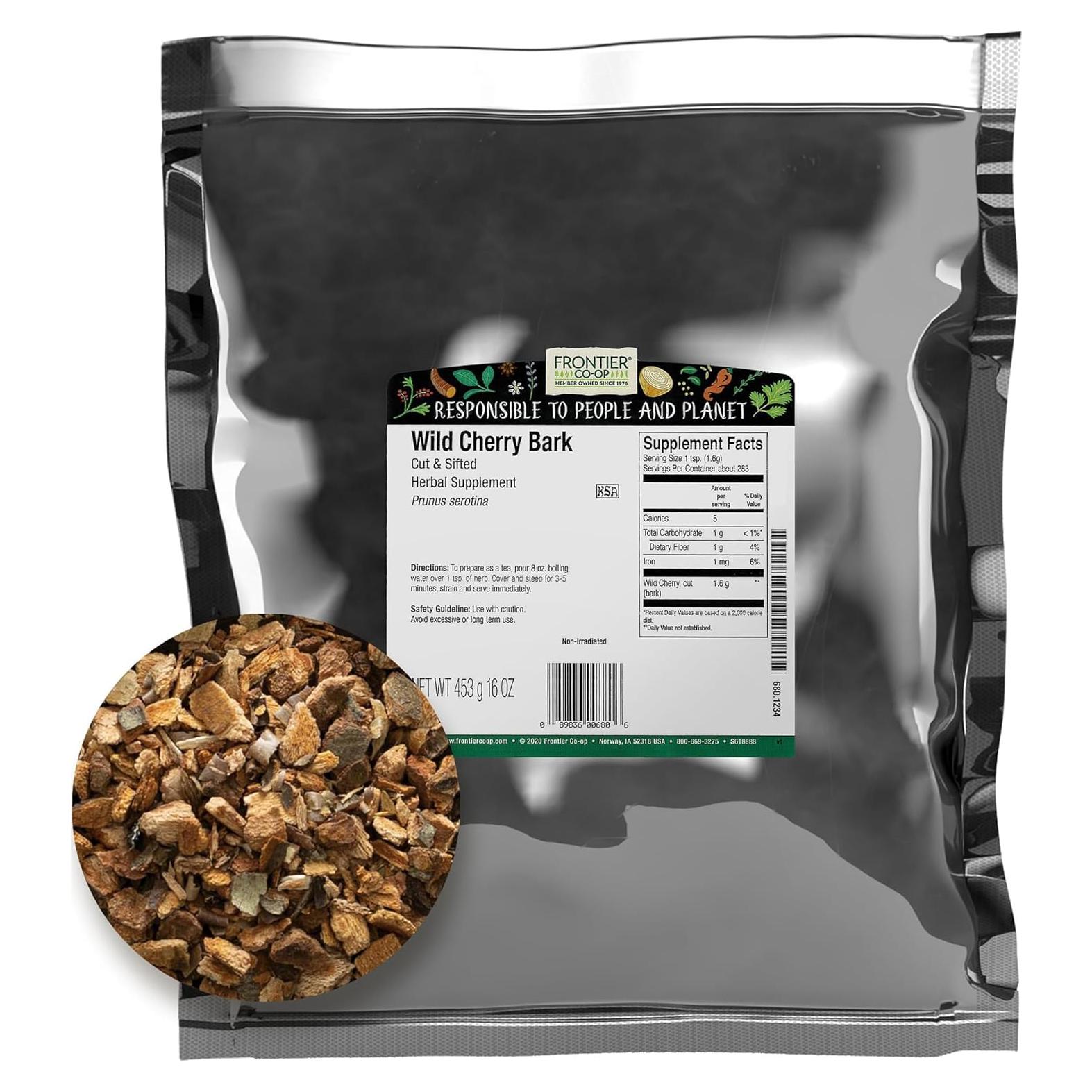 Corteza de Cereza Silvestre Frontier Co-op 1kg - Hierba Natural Kosher