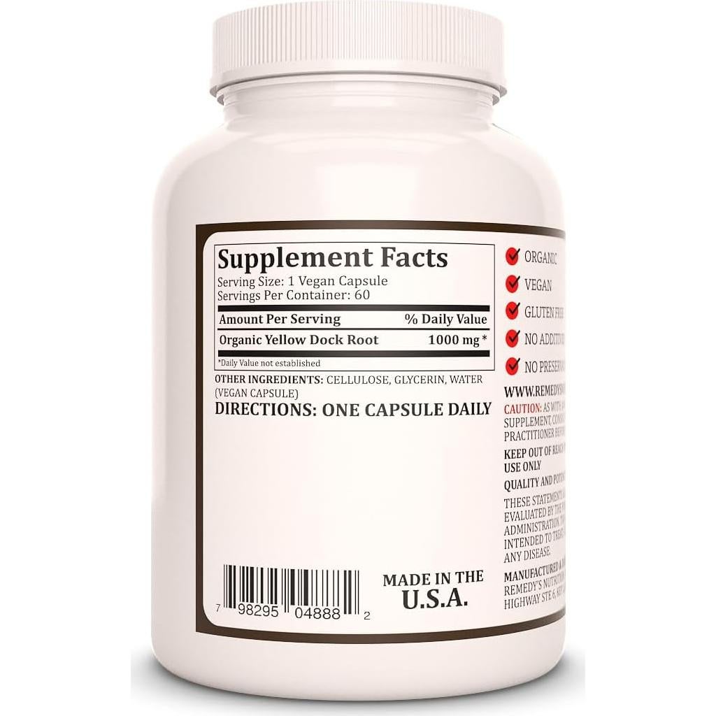 Suplemento Herbal de Cereza Silvestre Remedy's Nutrition 1000 mg - 60 Cápsulas Veganas