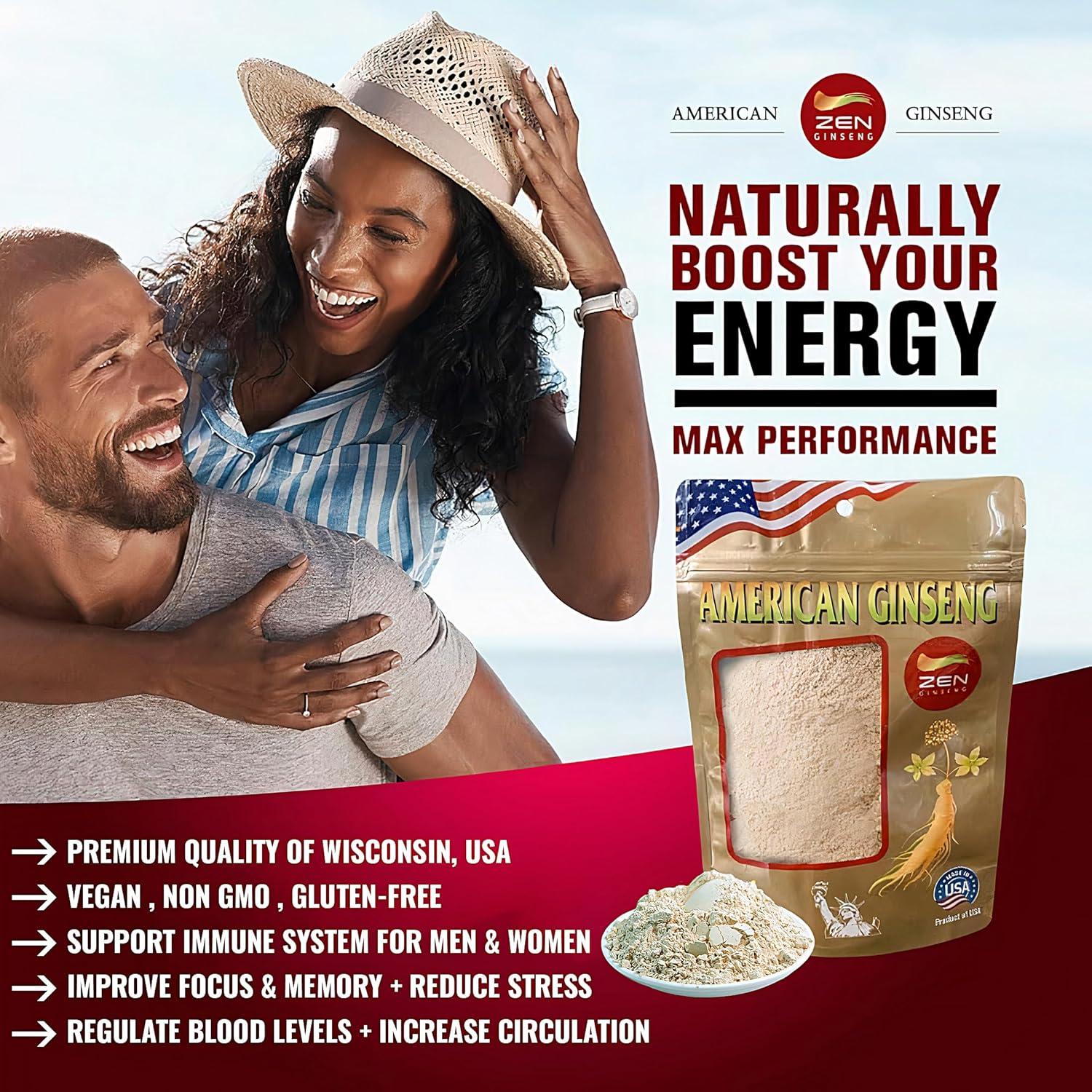 Polvo de Ginseng Americano Zen 113.4 g - Sin OGM y Gluten