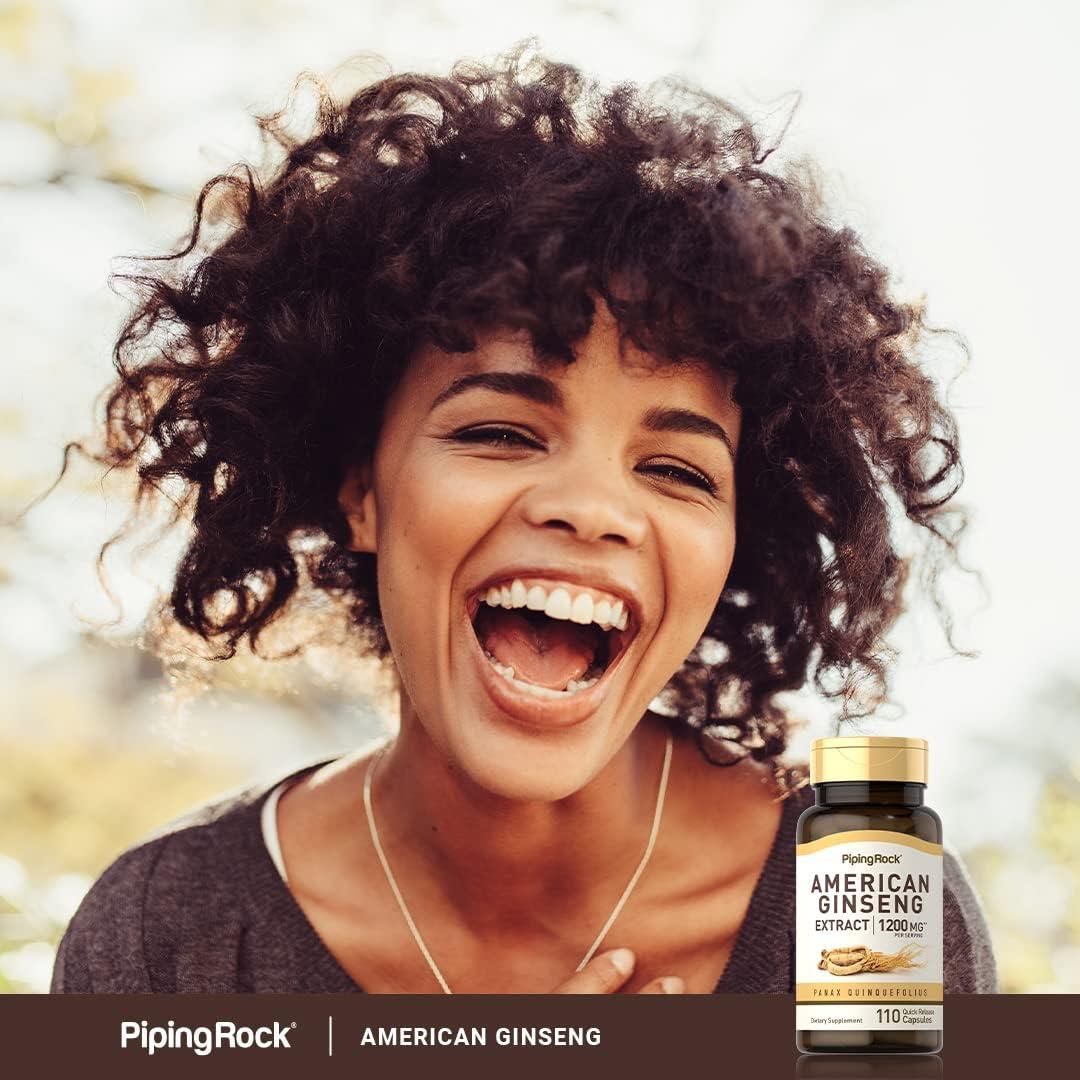Cápsulas de Ginseng Americano Piping Rock 1200 mg 110 Unidades