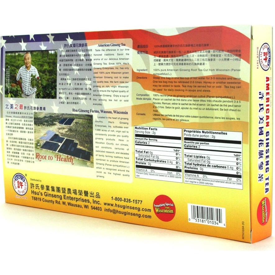 Té de Ginseng Americano Hsu - Caja de 20 Bolsas