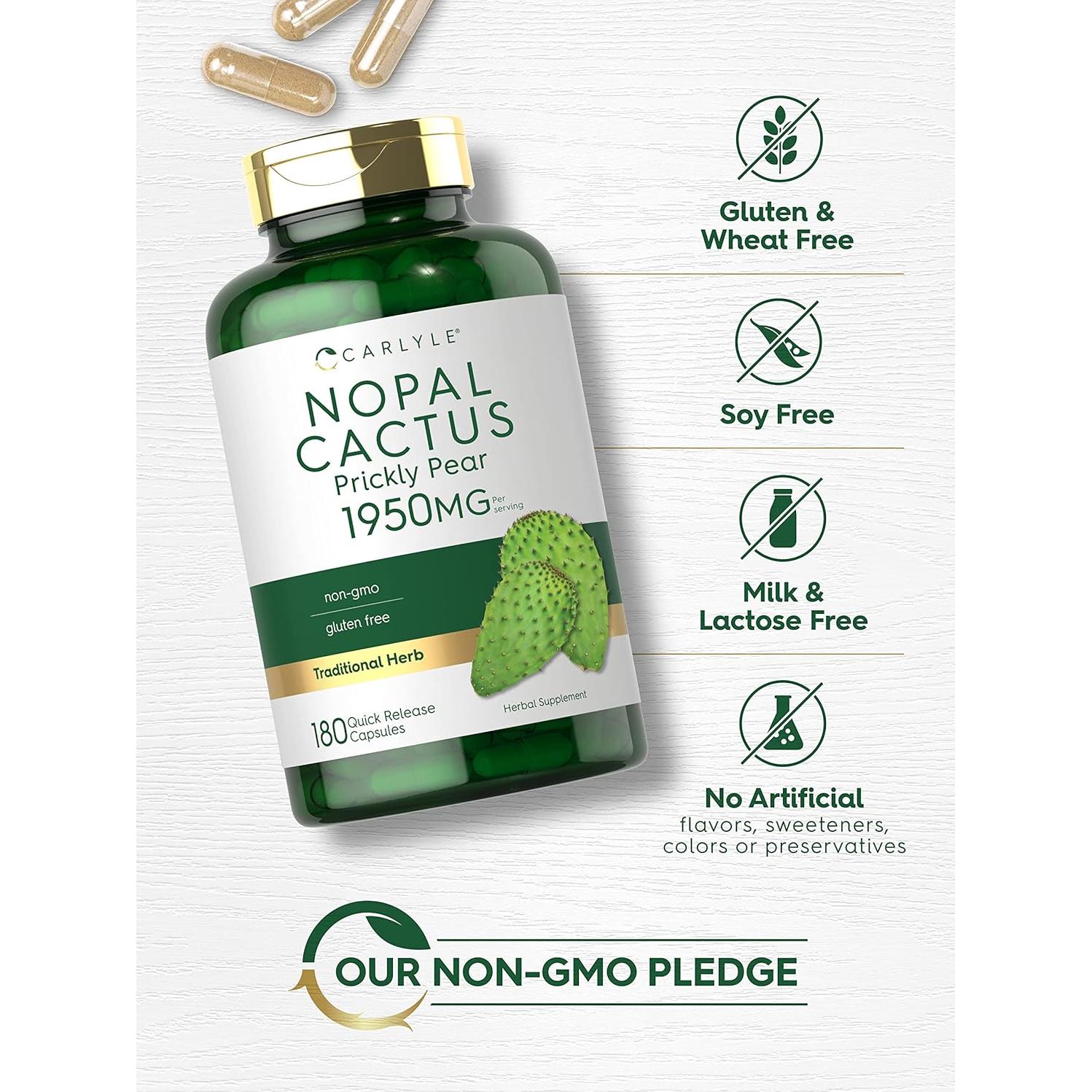 Cápsulas de Pera Espinosa Carlyle 1950 mg | 180 Unidades | Sin OGM