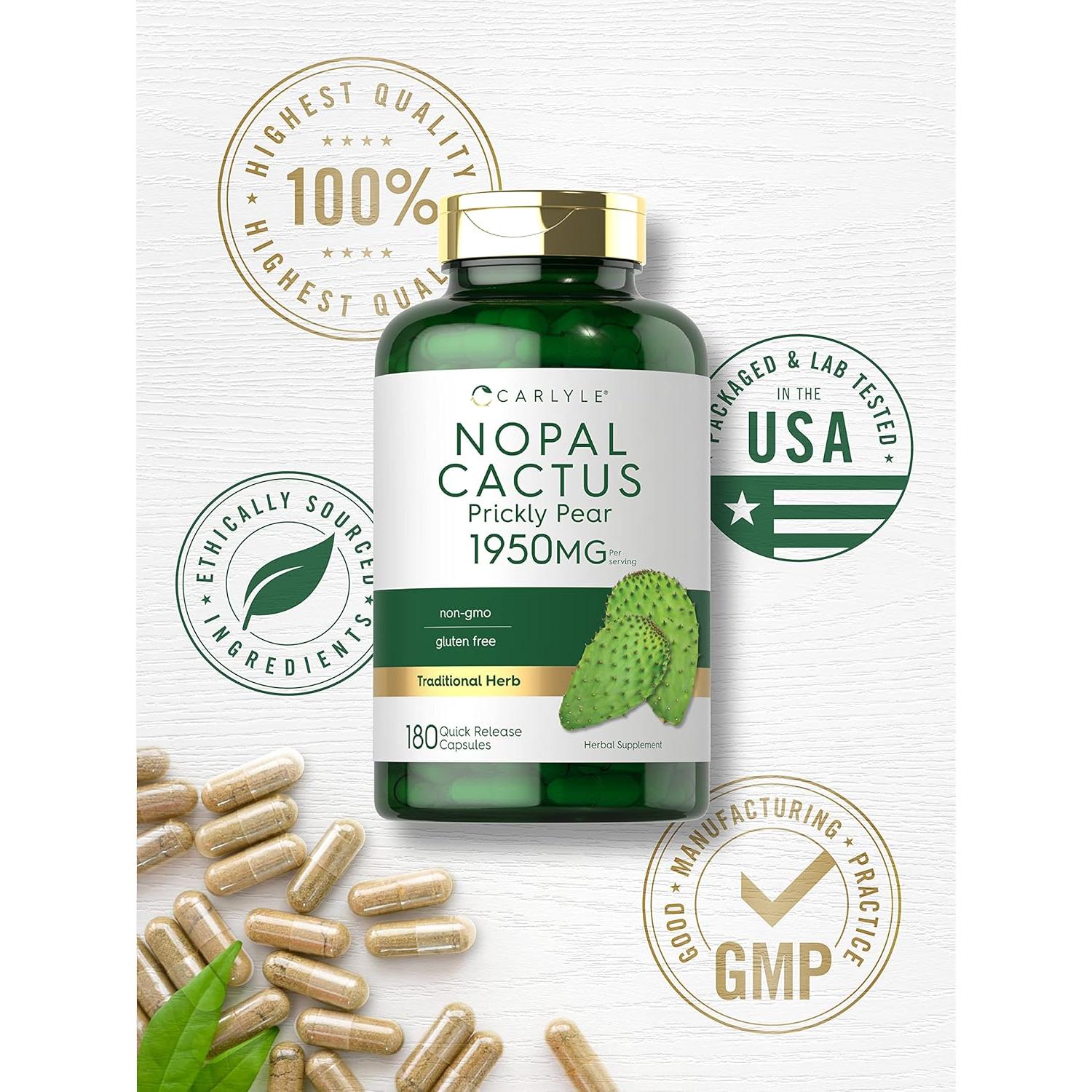 Cápsulas de Pera Espinosa Carlyle 1950 mg | 180 Unidades | Sin OGM