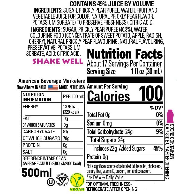 Jarabe Infundido de Pera Espinosa Reál - 3 Botellas de 500 ml