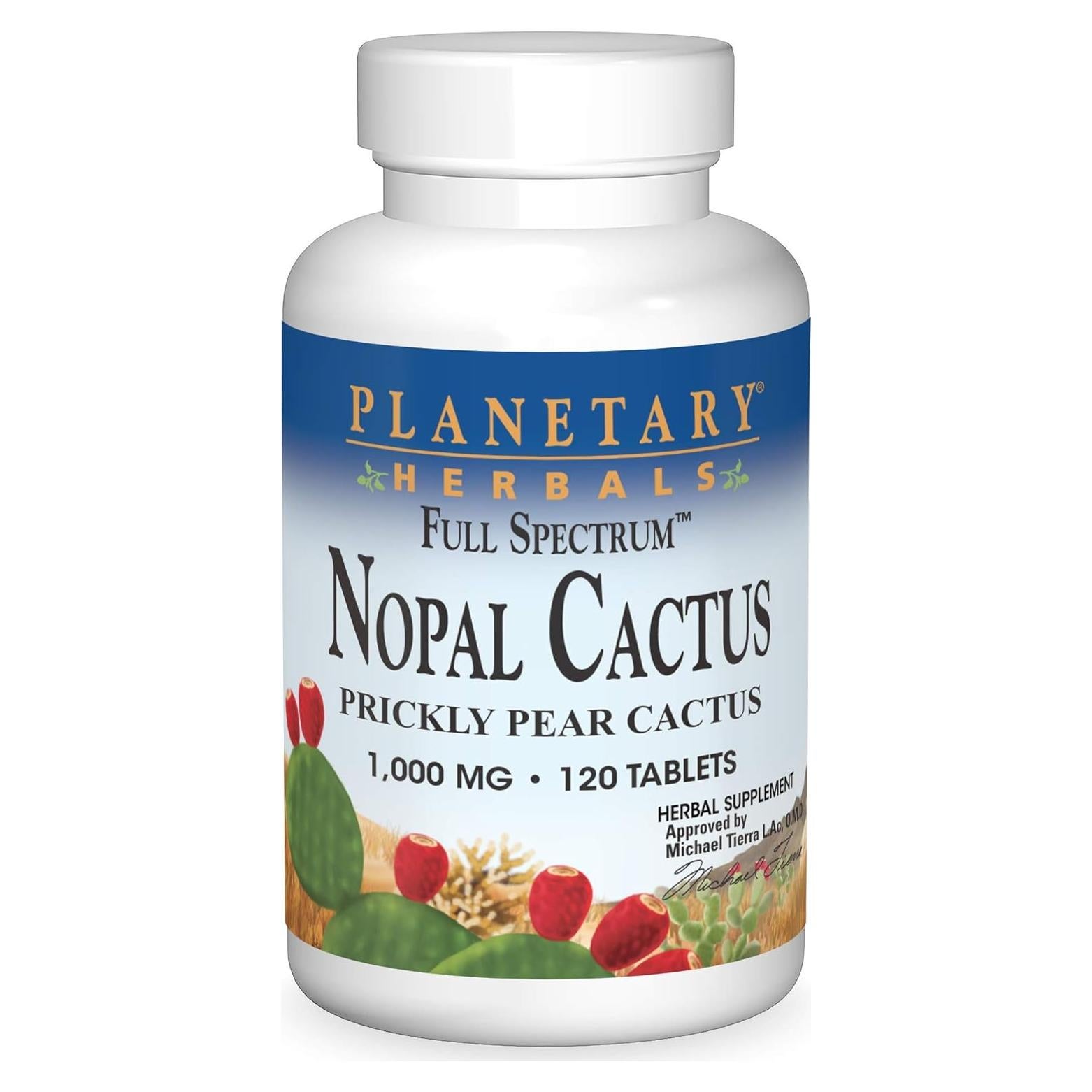 Nopal Cactus Planetary Herbals 1000 mg - 120 Tabletas