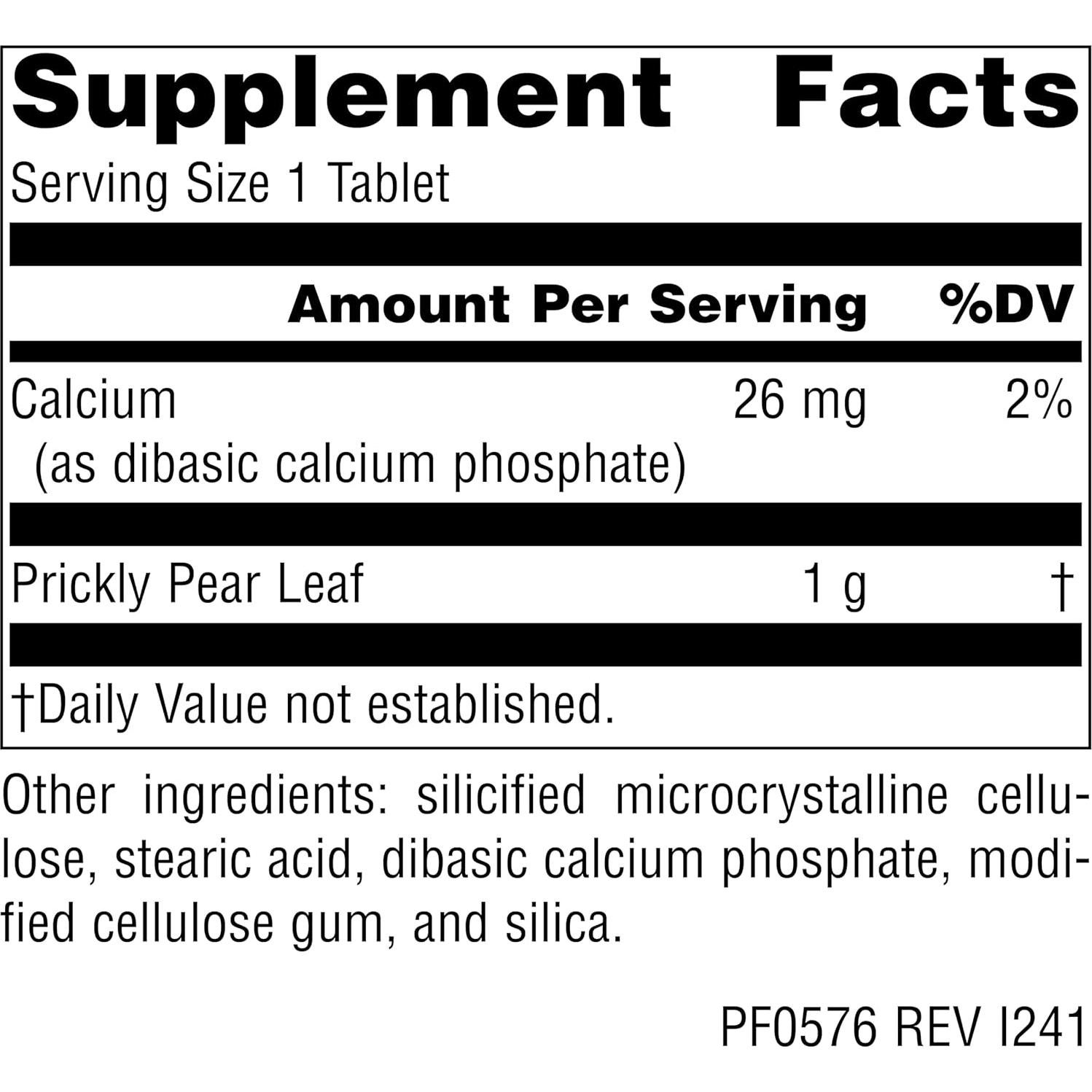 Nopal Cactus Planetary Herbals 1000 mg - 120 Tabletas