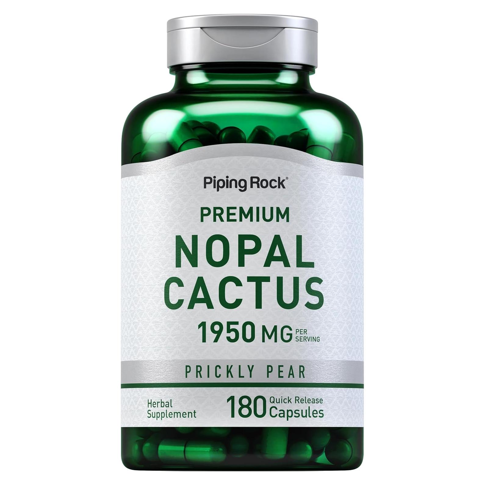 Cápsulas de Nopal Cactus Piping Rock 1950mg 180 Unidades