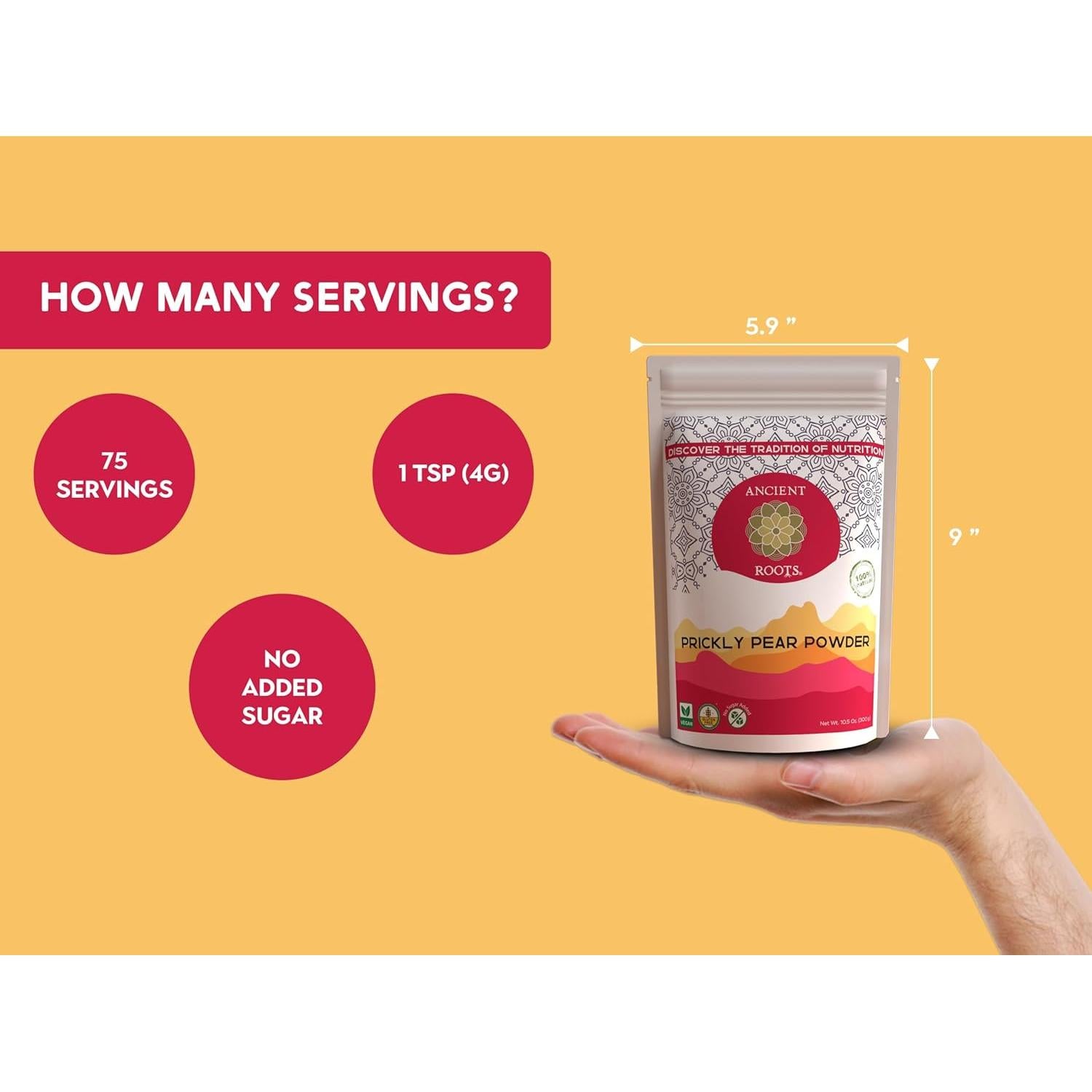 Polvo de Pera Espinosa Raíces Antiguas 298g - 100% Natural