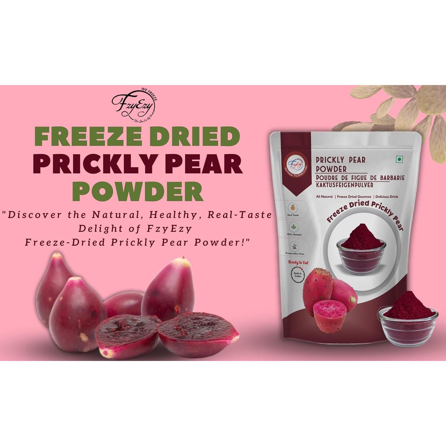 Polvo de Pera Espinosa Deshidratado FzyEzy 50 g | Sin Azúcares