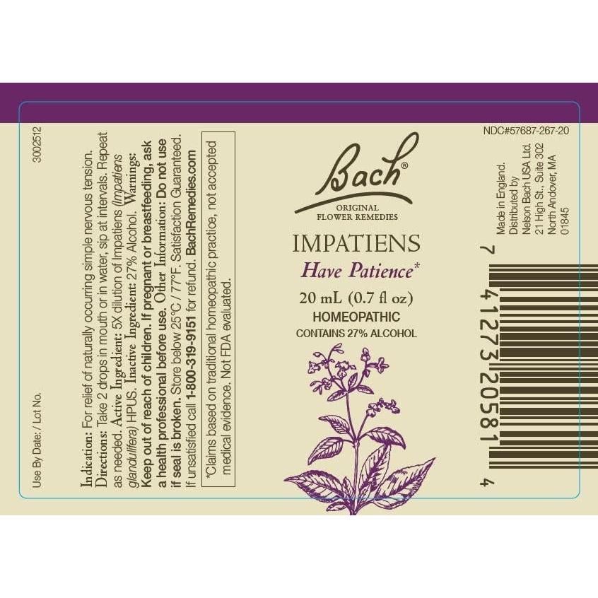 Remedios Florales Bach 2-Pack Vegano 20mL Impatiens Ciruela