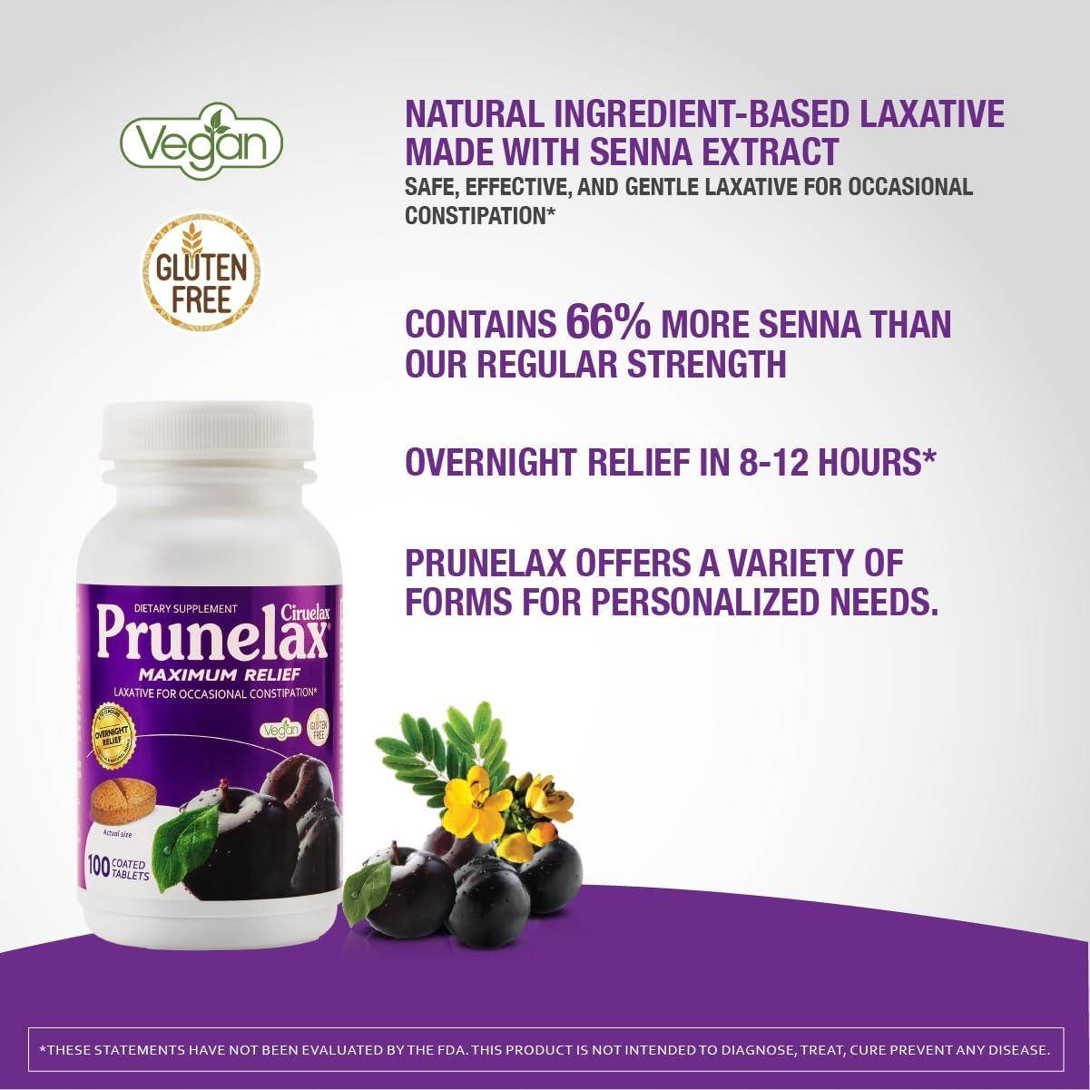 Prunelax Máximo Alivio Laxante Vegano 100 Tabletas Senna