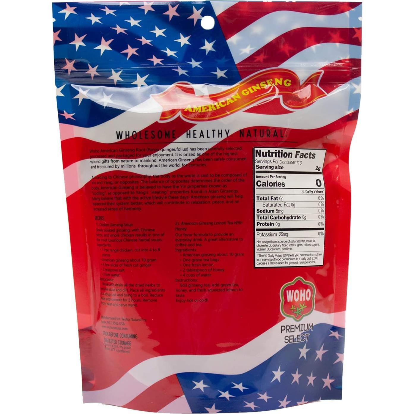 Raíces de Ginseng Americano Woohoo 227g - Energizante Natural