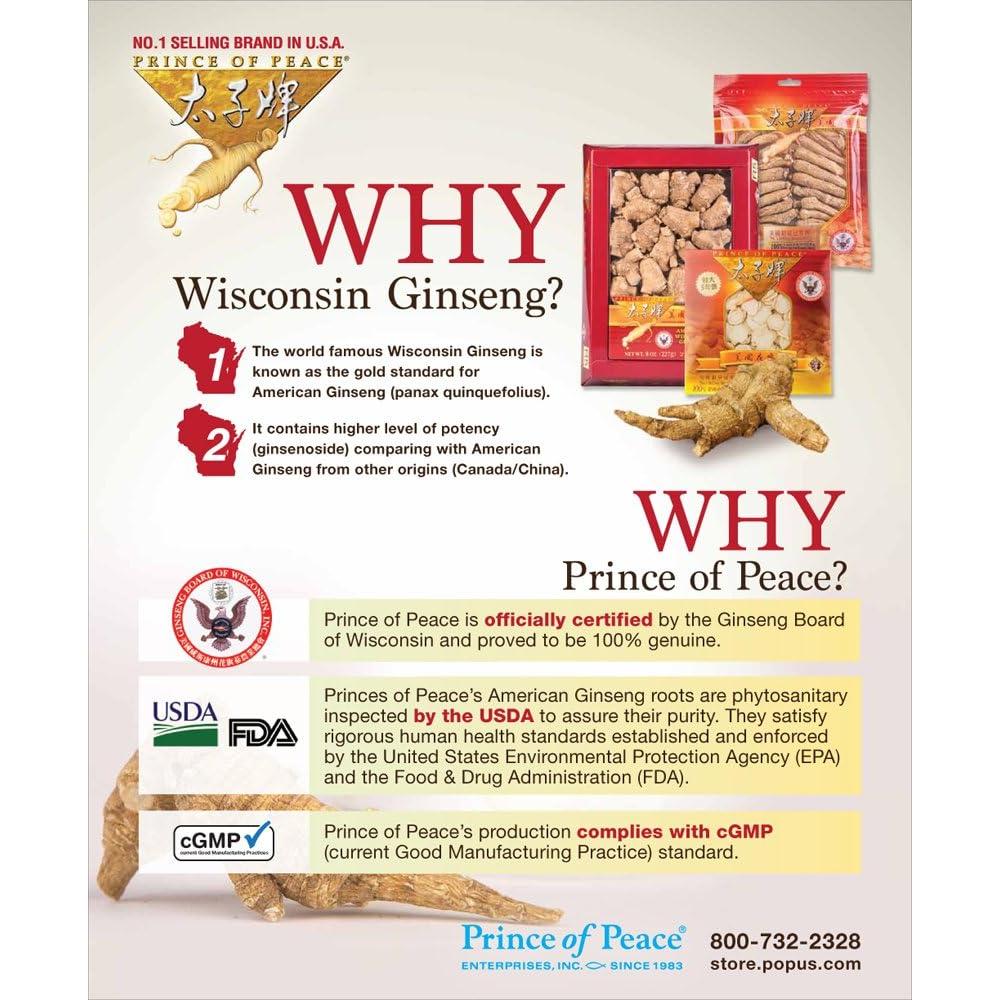 Ginseng Americano Raíz Jumbo Príncipe de la Paz 85g