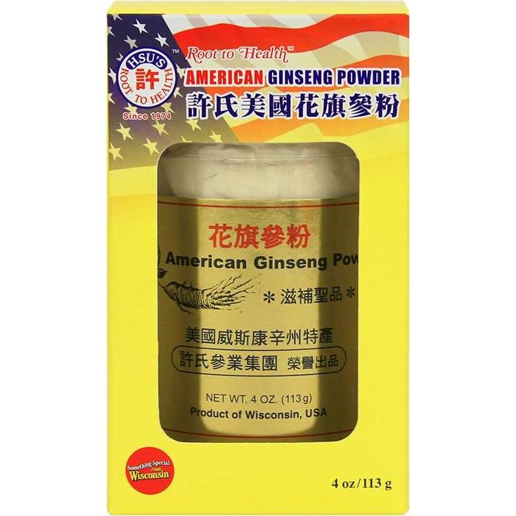 Polvo de Ginseng Americano Hsu's 113g - 100% Puro de Wisconsin