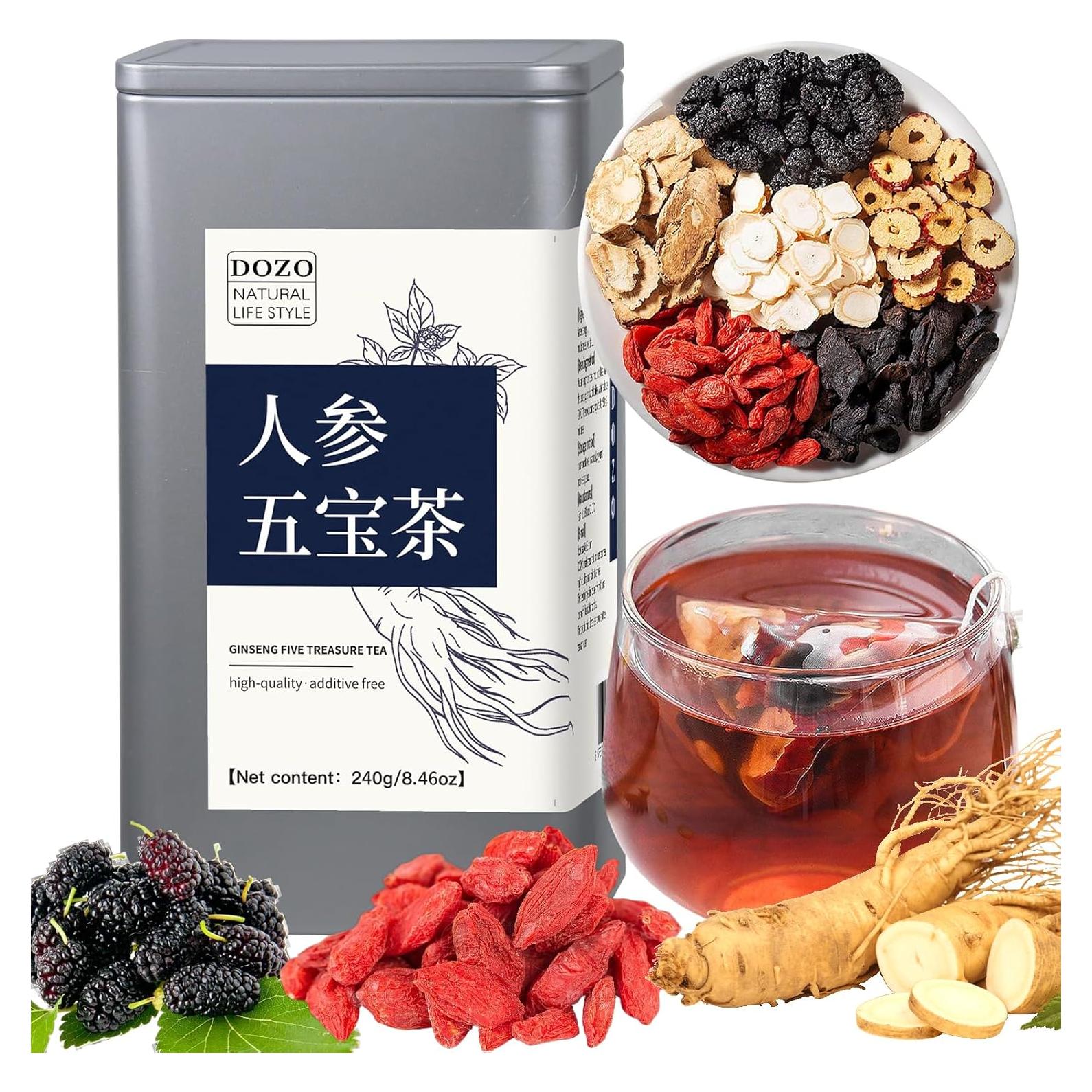 Té Herbal DOZO Ginseng Cinco Tesoros 250g - 25 Bolsas