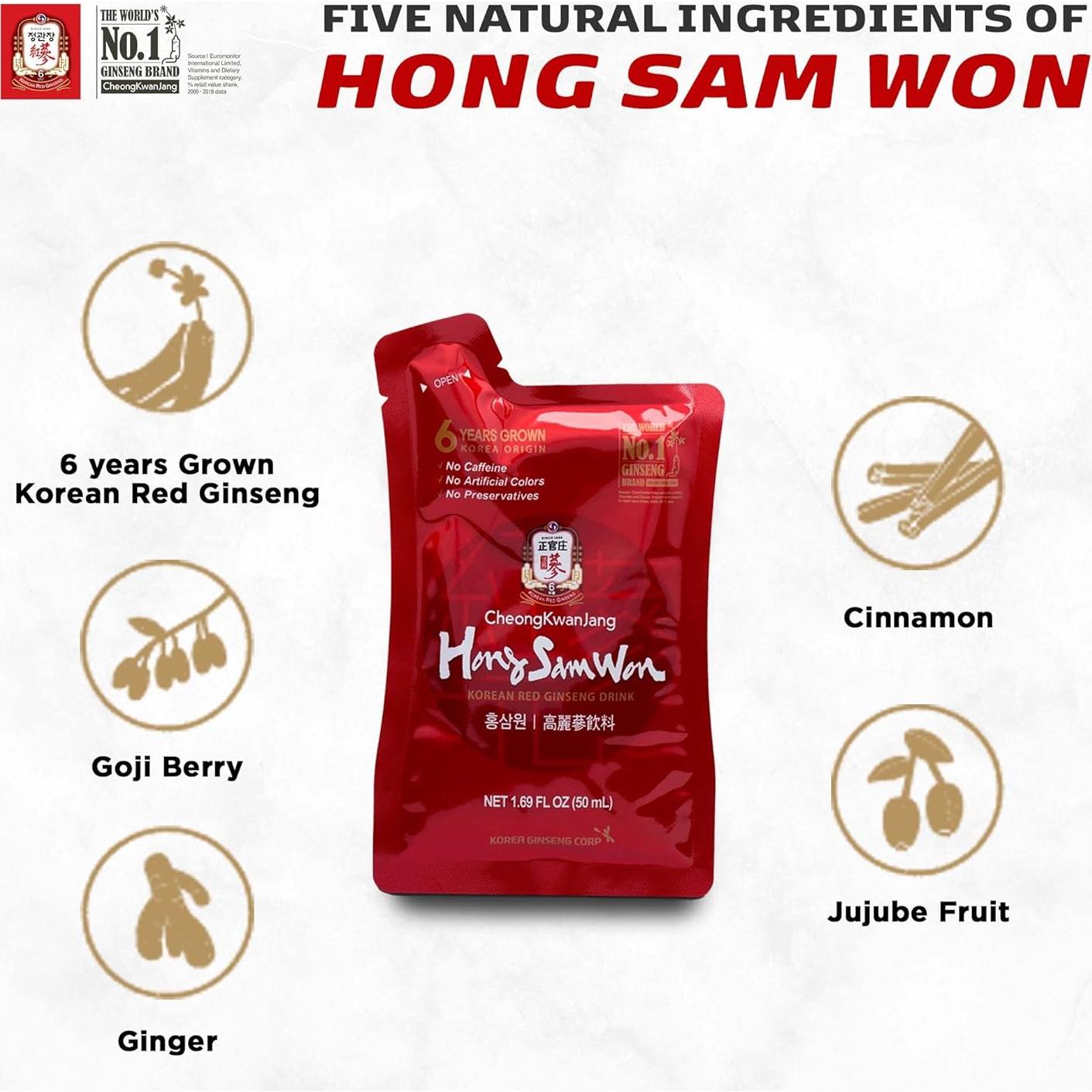 Bebida Energizante de Ginseng Rojo CheongKwanJang 60 Bolsitas