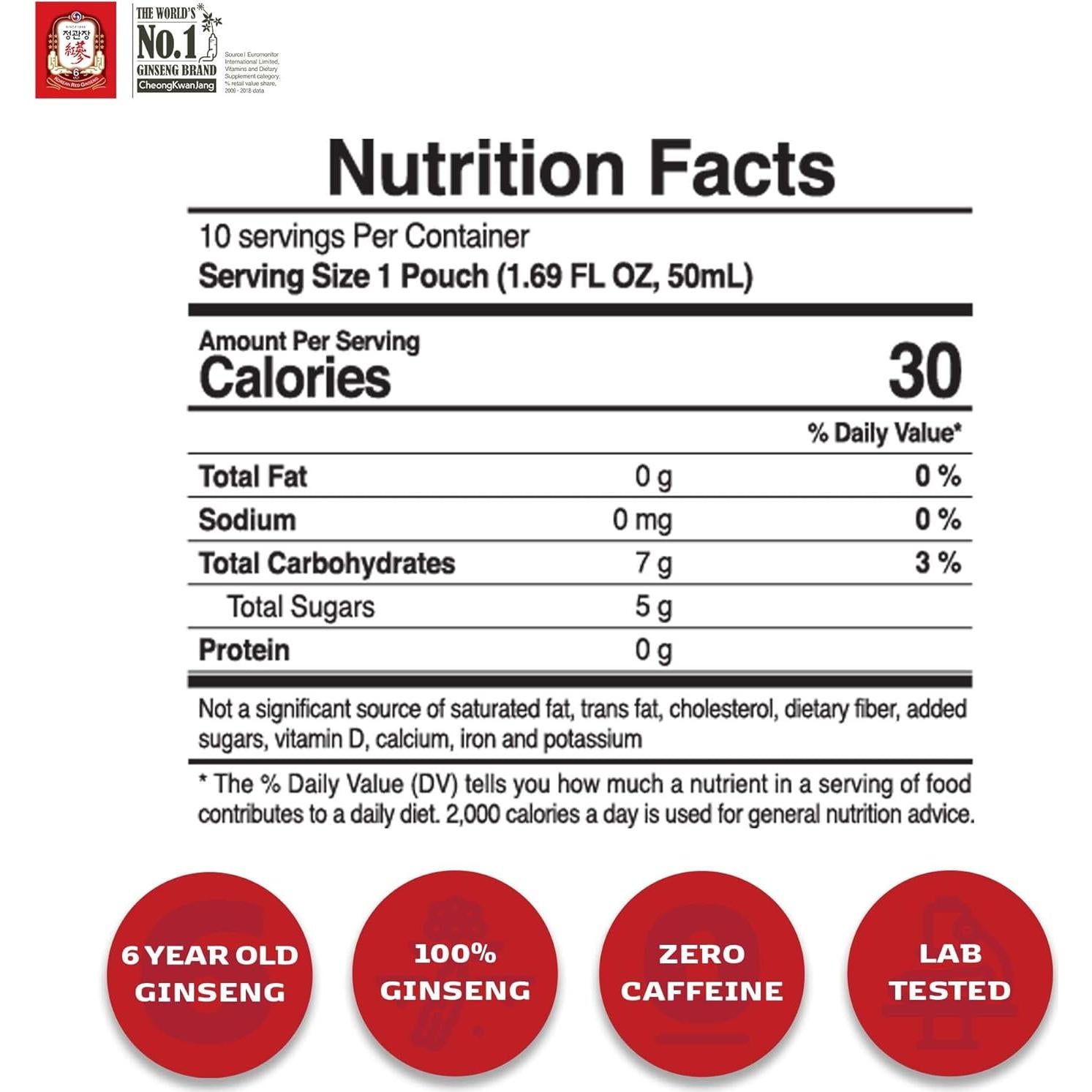 Bebida Energizante de Ginseng Rojo CheongKwanJang 60 Bolsitas