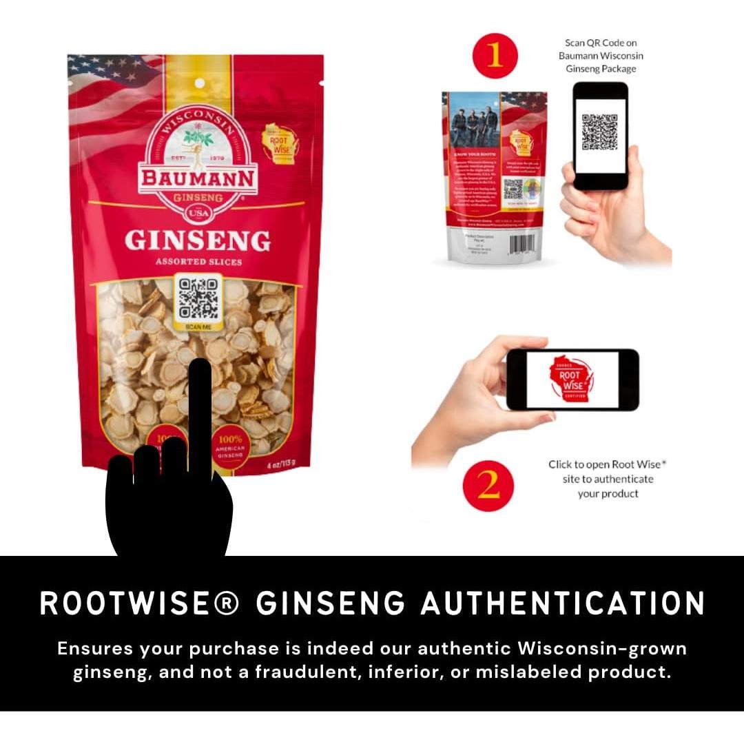 Rodajas de Ginseng Americano Baumann 113.4 g - 100% Natural