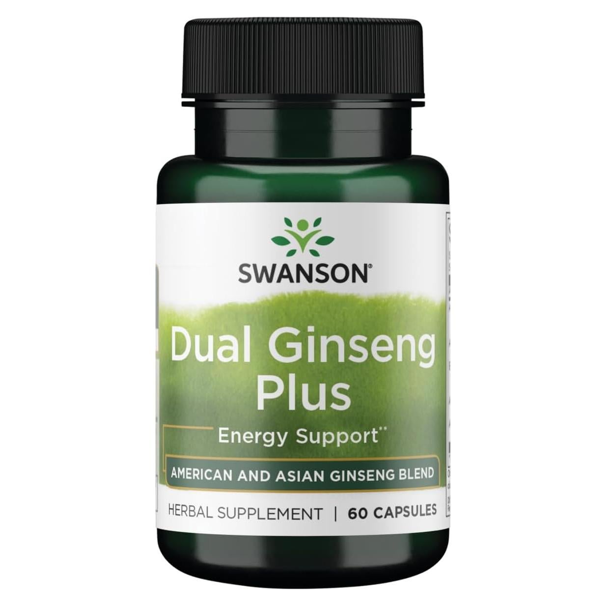 Swanson Dual Ginseng Plus 60 Cápsulas - Energizante Natural
