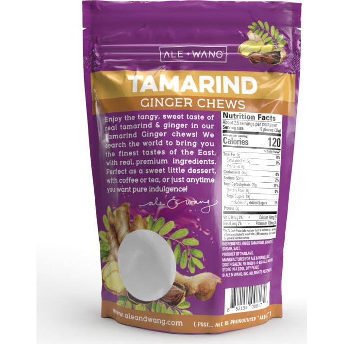 Caramelos de Tamarindo y Jengibre ALE + WANG 84g - Sin Colorantes