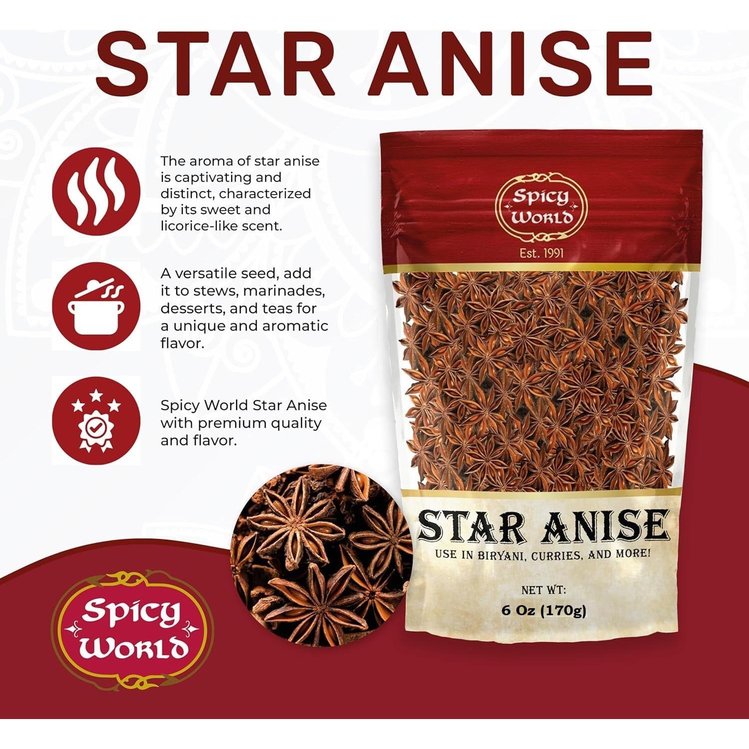 Bolsas de Anís Estrellado Entero 170g - Spicy World