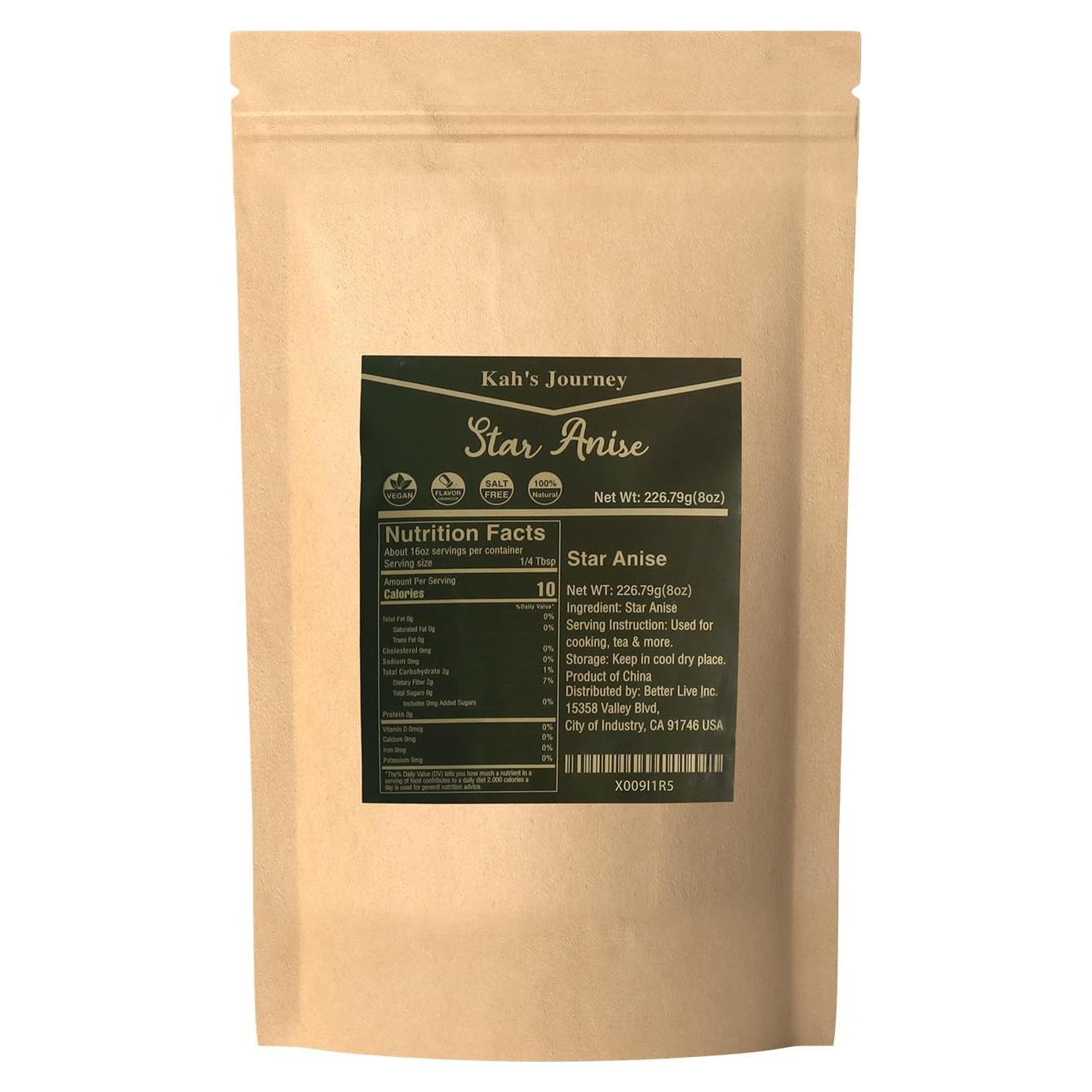 Anís Estrella Entero 227 g Viaje de Kah - Especia Natural