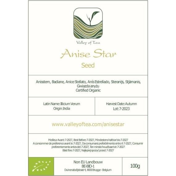Té Orgánico de Anís Estrellado Valley of Tea 100g
