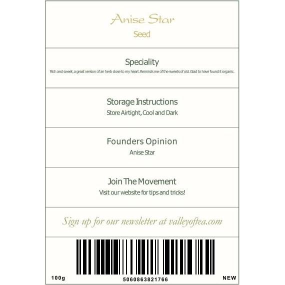 Té Orgánico de Anís Estrellado Valley of Tea 100g
