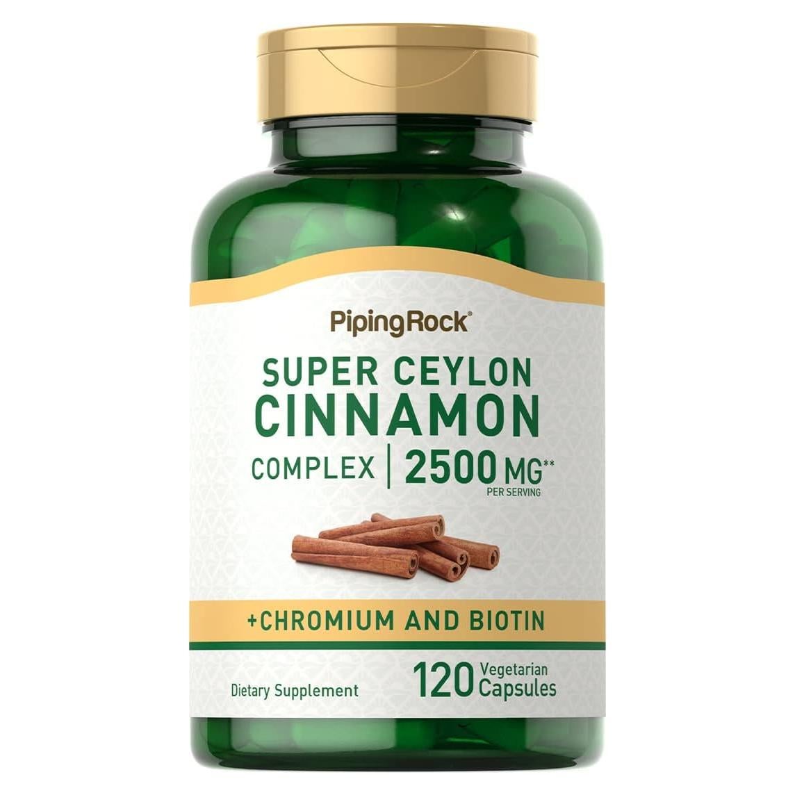 Cápsulas de Canela de Ceilán Piping Rock 2500 mg - 120 Pastillas Vegetariano