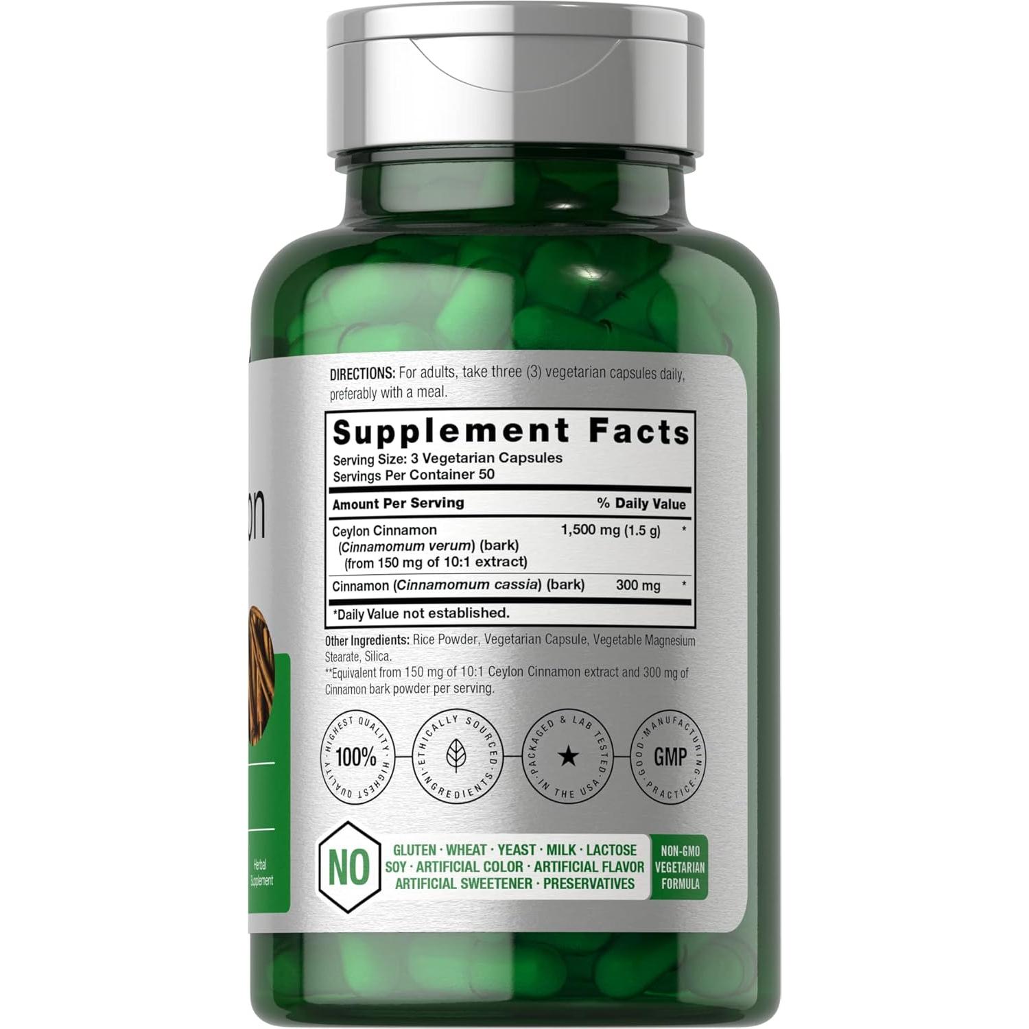 Cápsulas de Canela Horbaach 1800mg - Suplemento Vegetariano