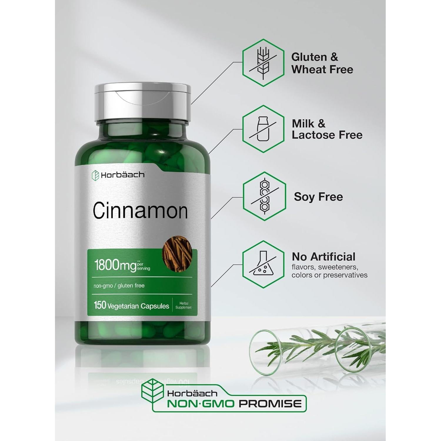 Cápsulas de Canela Horbaach 1800mg - Suplemento Vegetariano