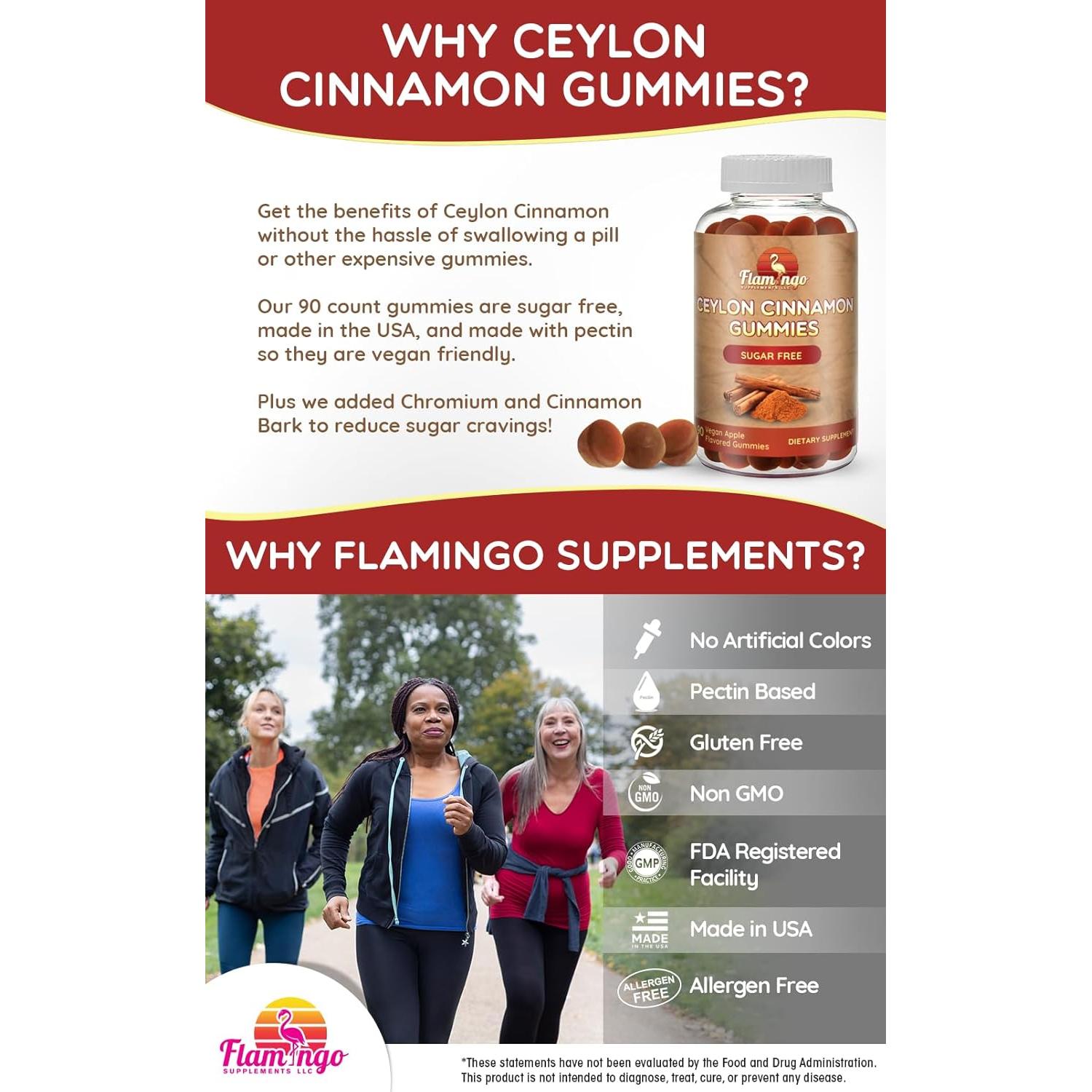 Gomitas de Canela de Ceilán Sin Azúcar Flamingo - 90 Masticables