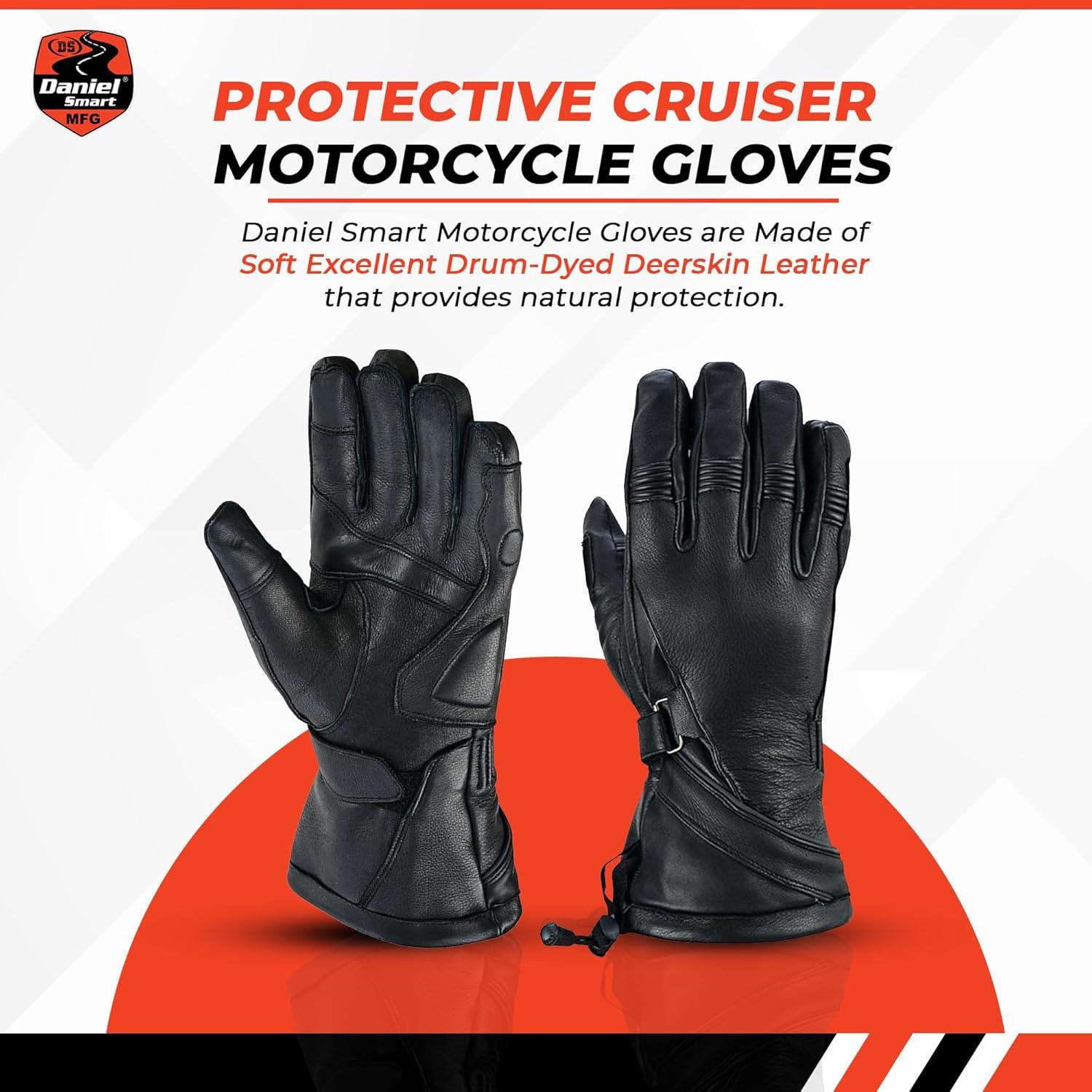 Guantes de Cuero de Ciervo Daniel Smart - Motocicleta XX-Large