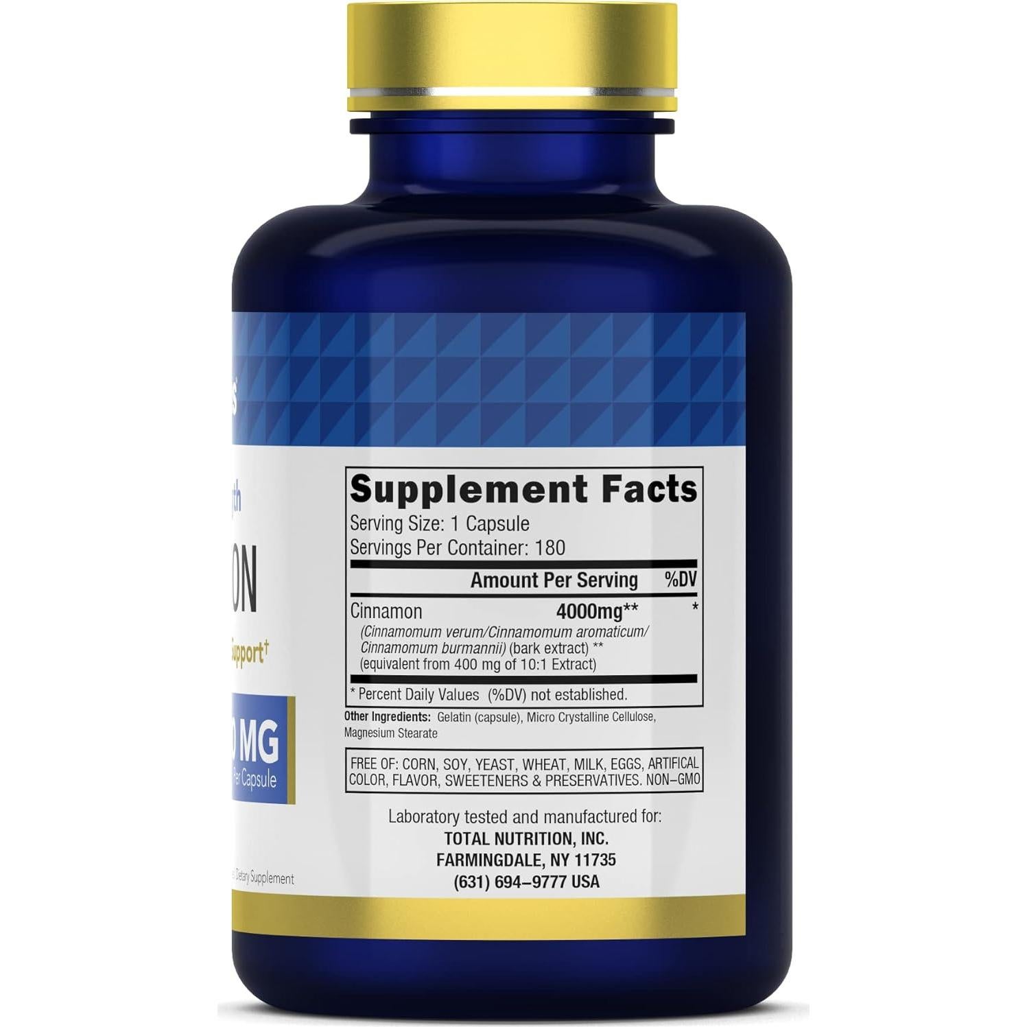 Cápsulas de Canela 4000 mg TNVitamins - 180 Cápsulas