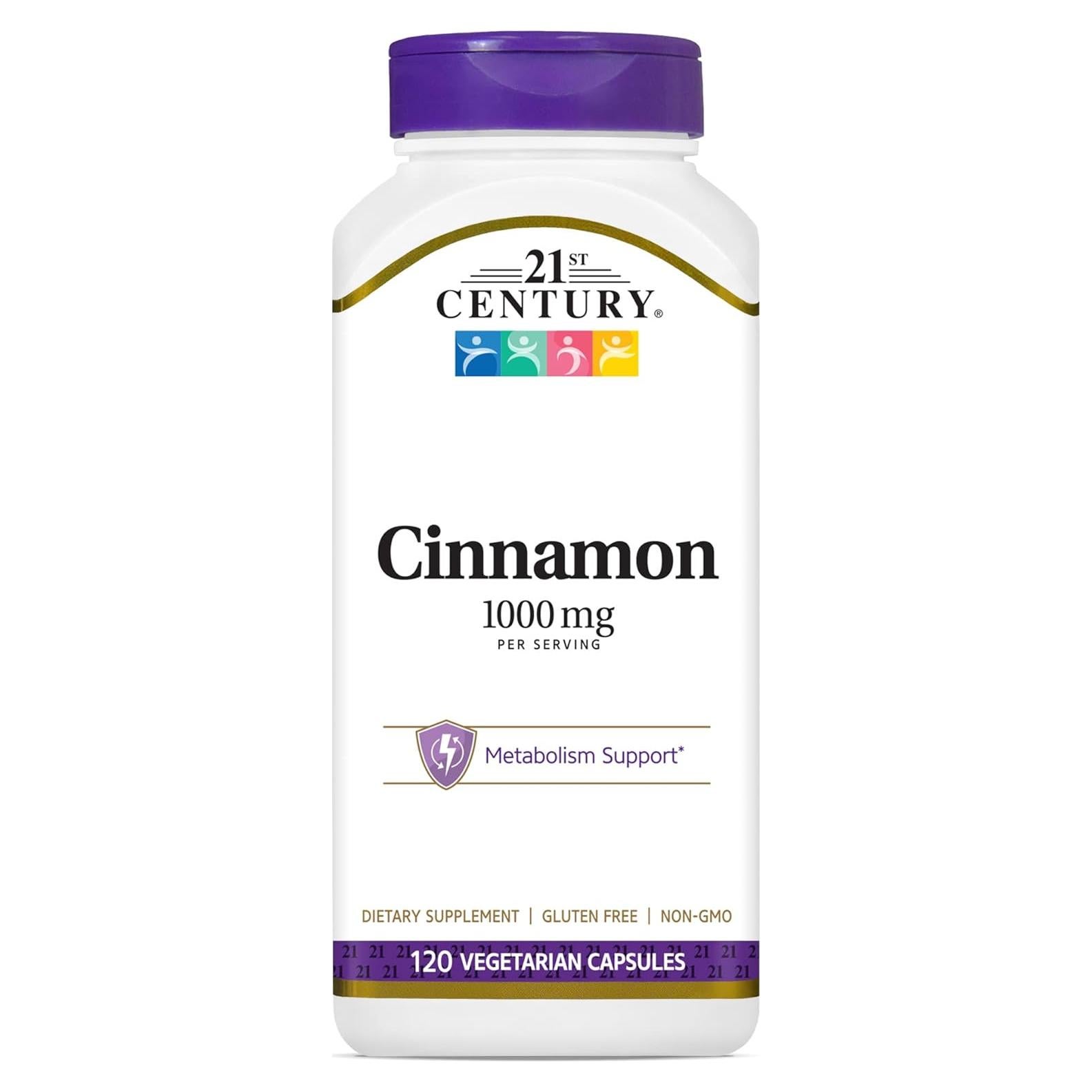 Cápsulas Vegetarianas de Canela 1000 mg Cinnamon del siglo XXI