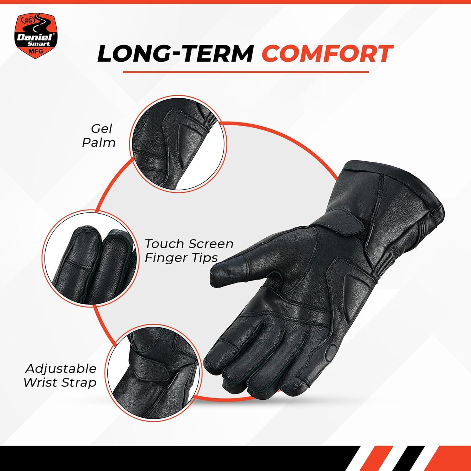 Guantes de Cuero de Ciervo Daniel Smart - Motocicleta X-Pequeño