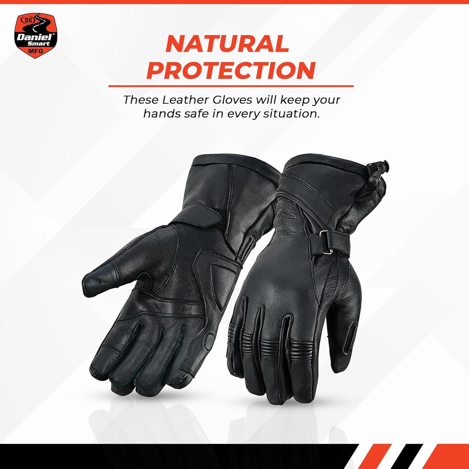 Guantes de Cuero de Ciervo Daniel Smart - Motocicleta X-Pequeño