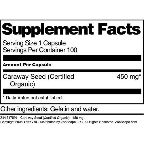 Semilla de Comino Orgánica TerraVita 450 mg 100 Cápsulas