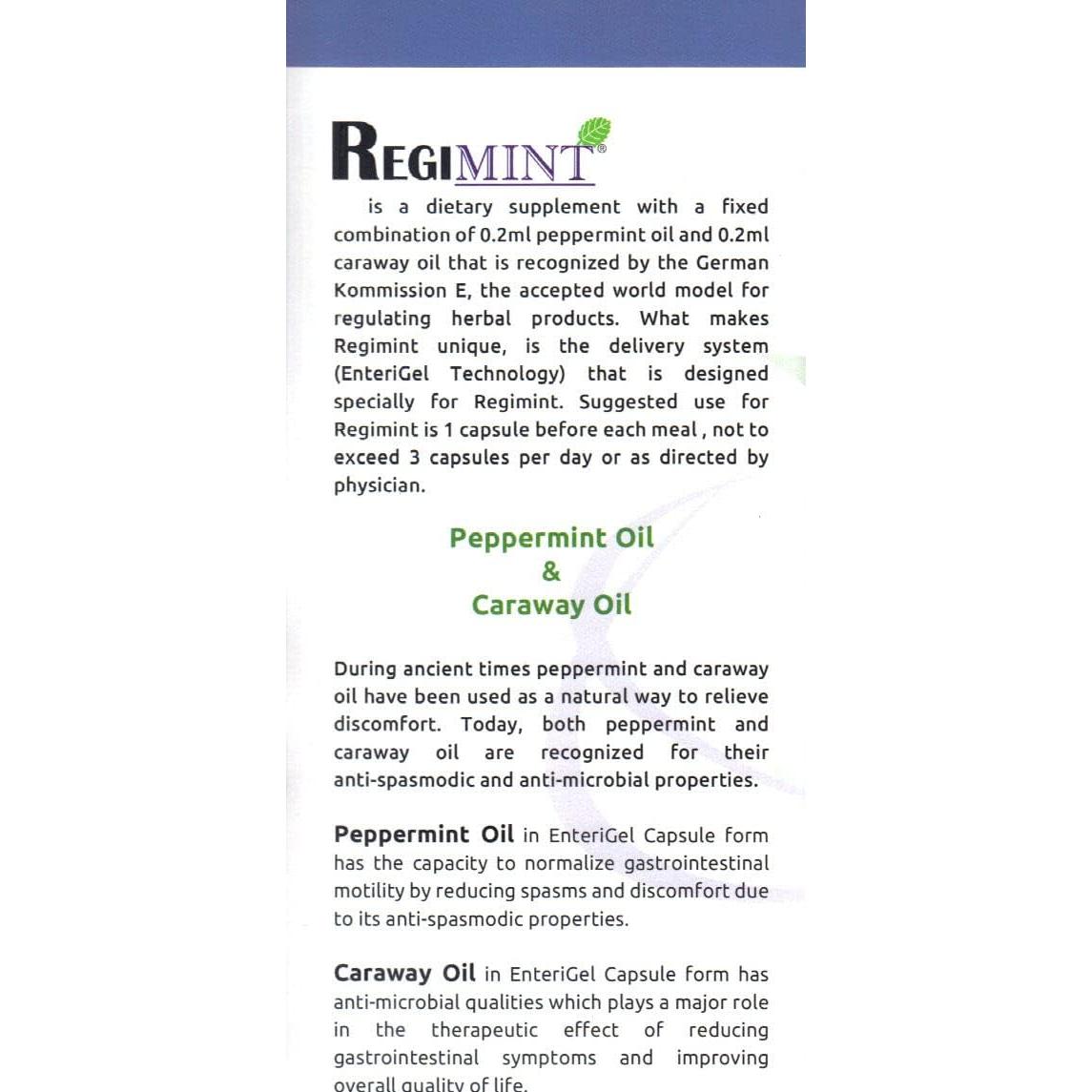 Cápsulas Entéricas Regimint Aceite de Menta y Comino 4 Unidades