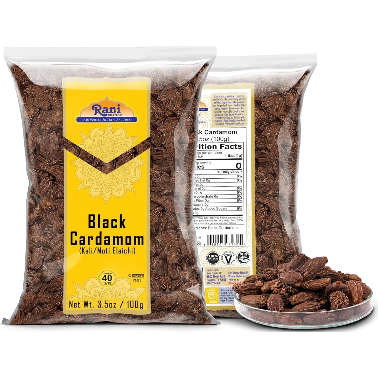 Vainas de Cardamomo Negro Rani 100g - Especia Gourmet India