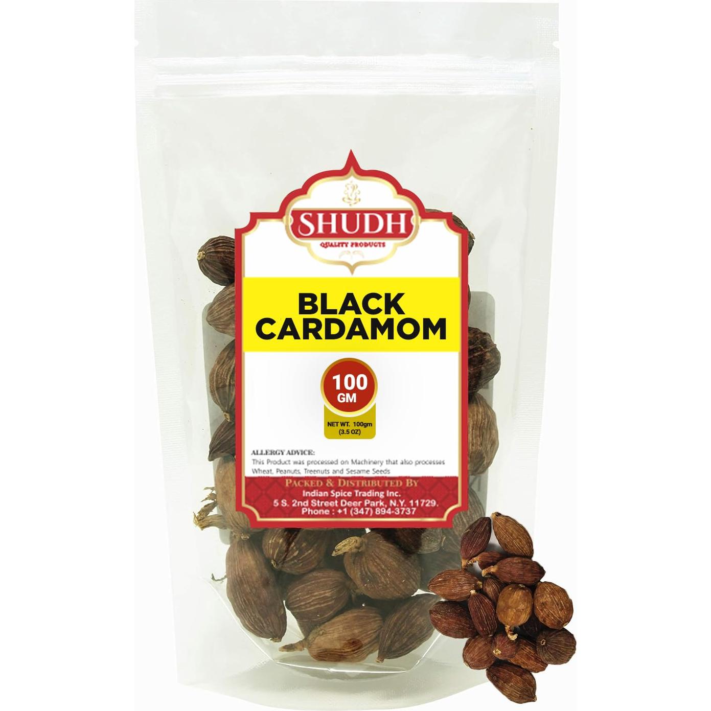 Vainas de Cardamomo Negro Shudh 100g - Especia Gourmet Natural