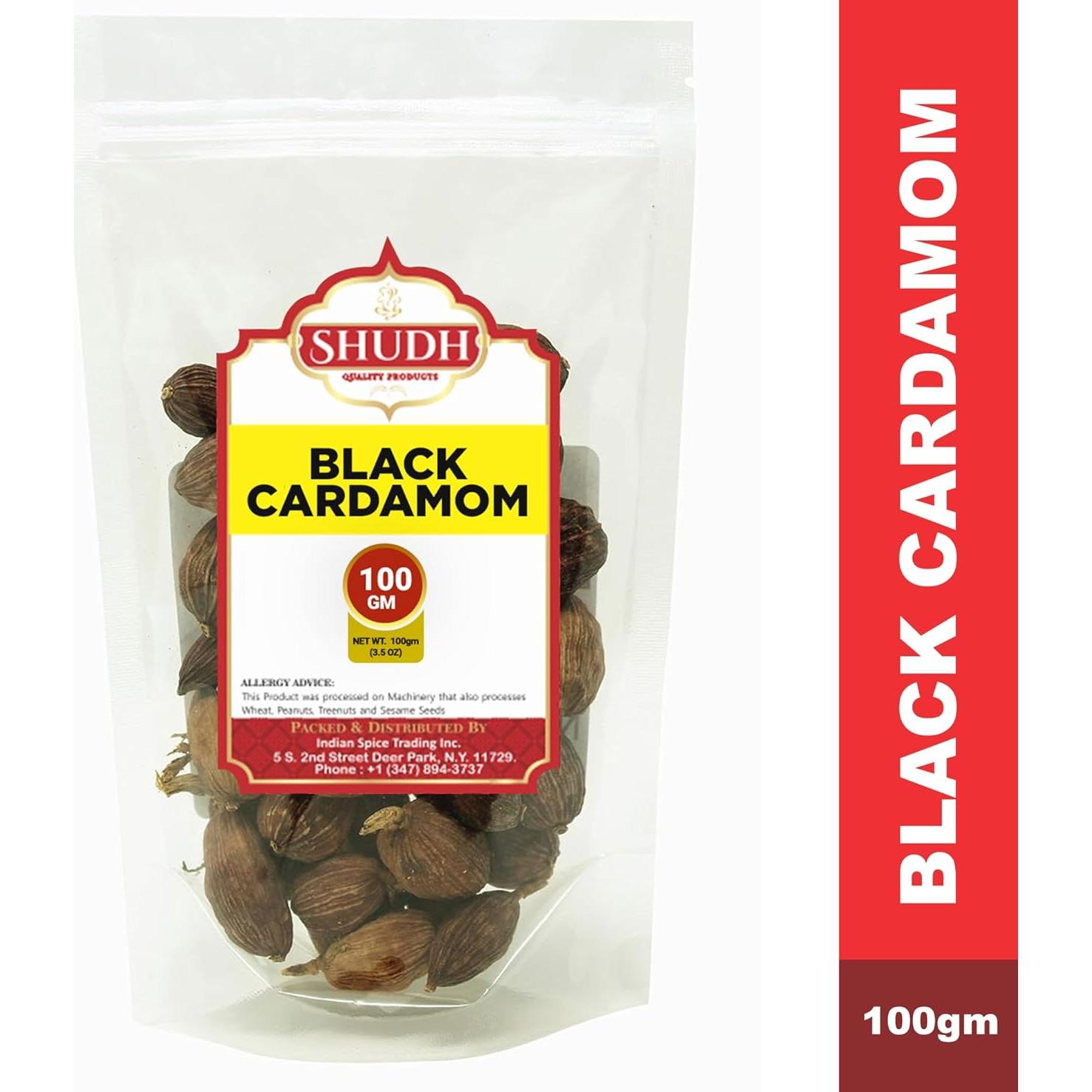 Vainas de Cardamomo Negro Shudh 100g - Especia Gourmet Natural