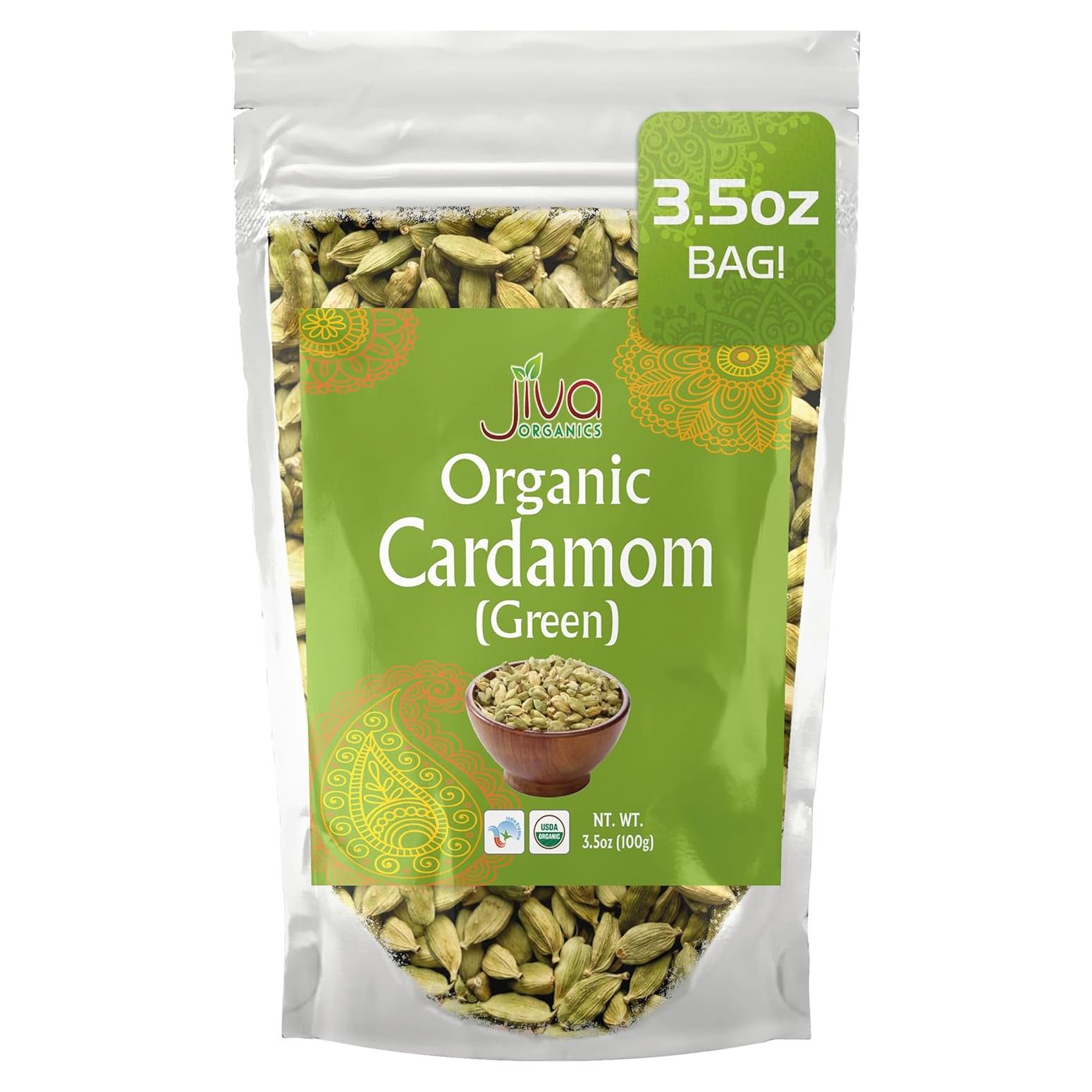 Cardamomo Verde Orgánico Jiva - Vainas Enteras 99.22g