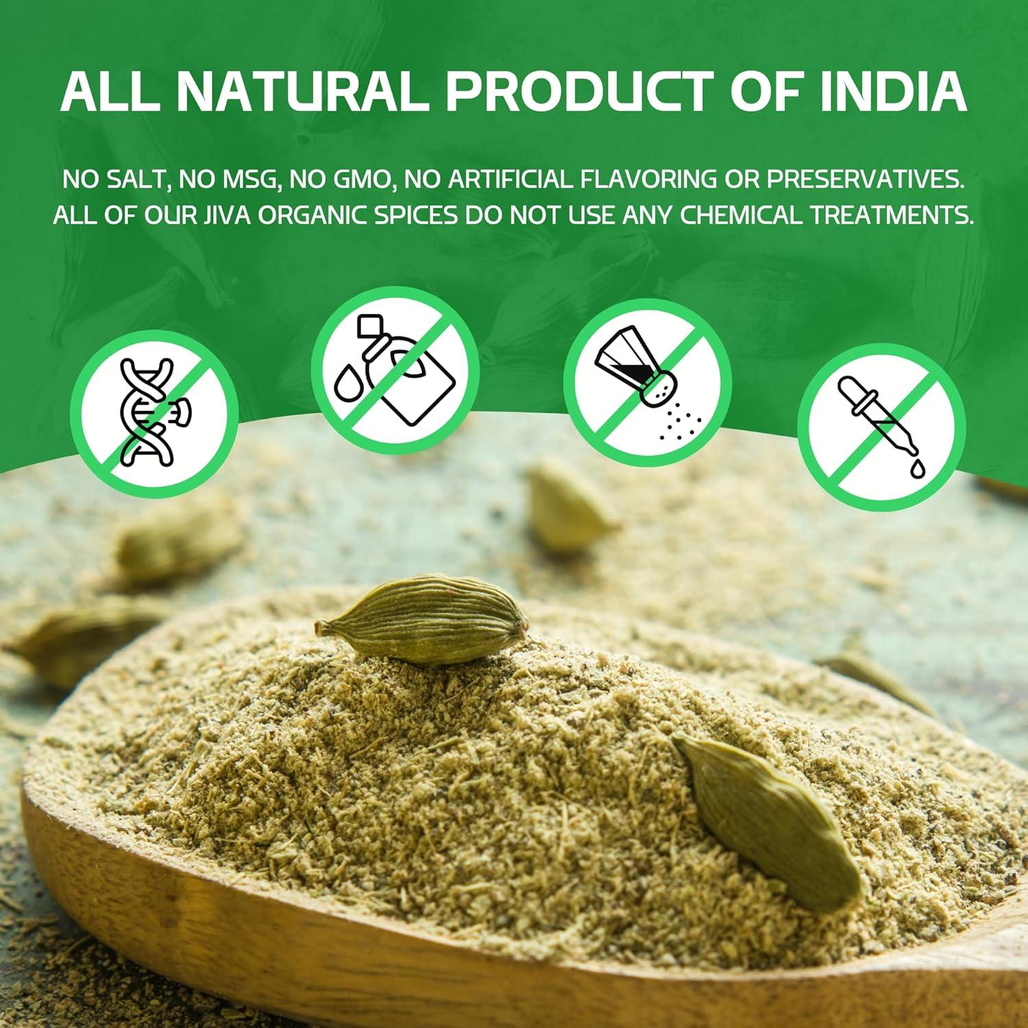 Cardamomo Verde Orgánico Jiva - Vainas Enteras 99.22g