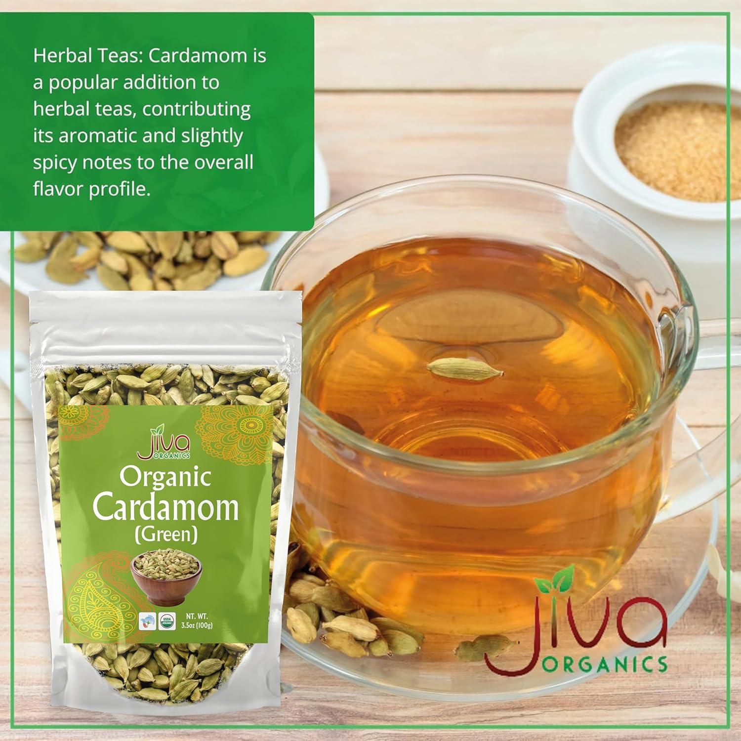 Cardamomo Verde Orgánico Jiva - Vainas Enteras 99.22g