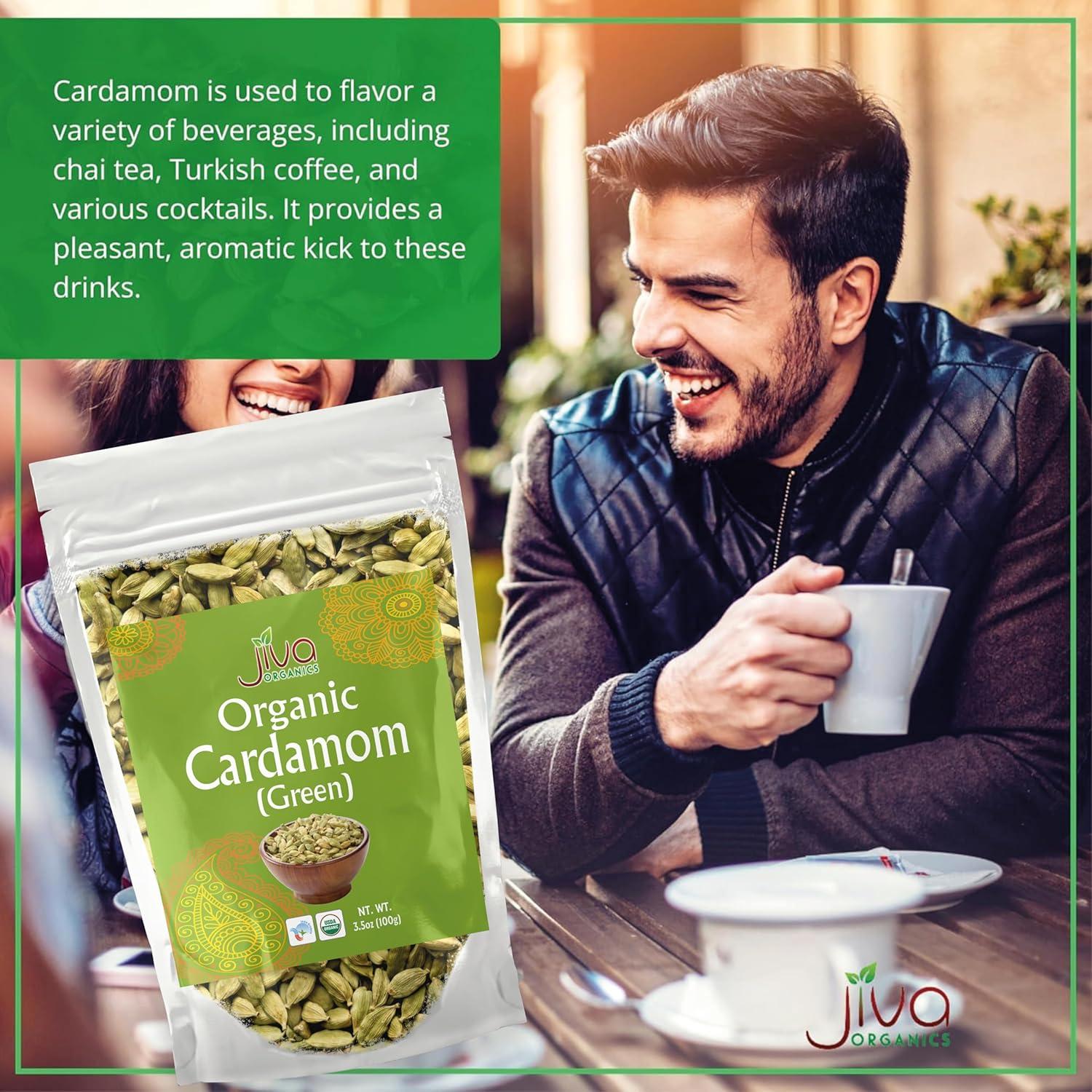 Cardamomo Verde Orgánico Jiva - Vainas Enteras 99.22g